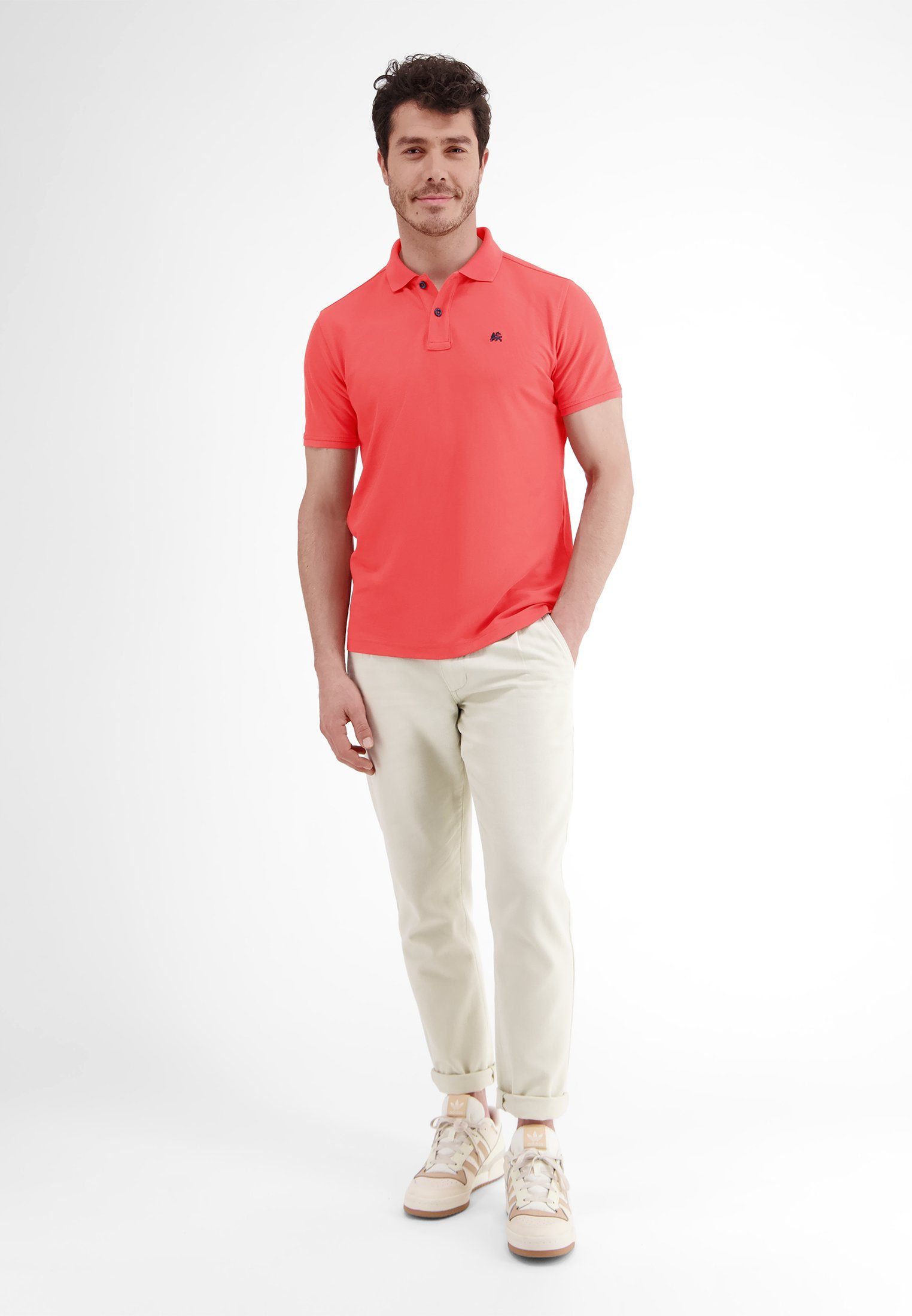 LERROS Poloshirt LERROS Klassischer Polostyle Piquéqualität RED & HIBISCUS Dry* *Cool in