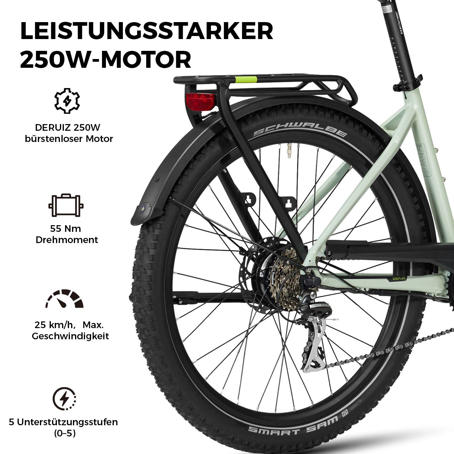 DERUIZ E-Bike Trekkingrad 28 Zoll, Quartz M/2.0/SUV, 120-160km, Drehmomentsensor, Bluetooth+APP, 8 Gang SHIMANO Acera RD-M360 SGS Schaltwerk, Kettenschaltung, Hinterradmotor, 644 Wh, SUV, Tiefeinsteiger, RH: 46cm, Elektrofahrrad für Damen und Herren