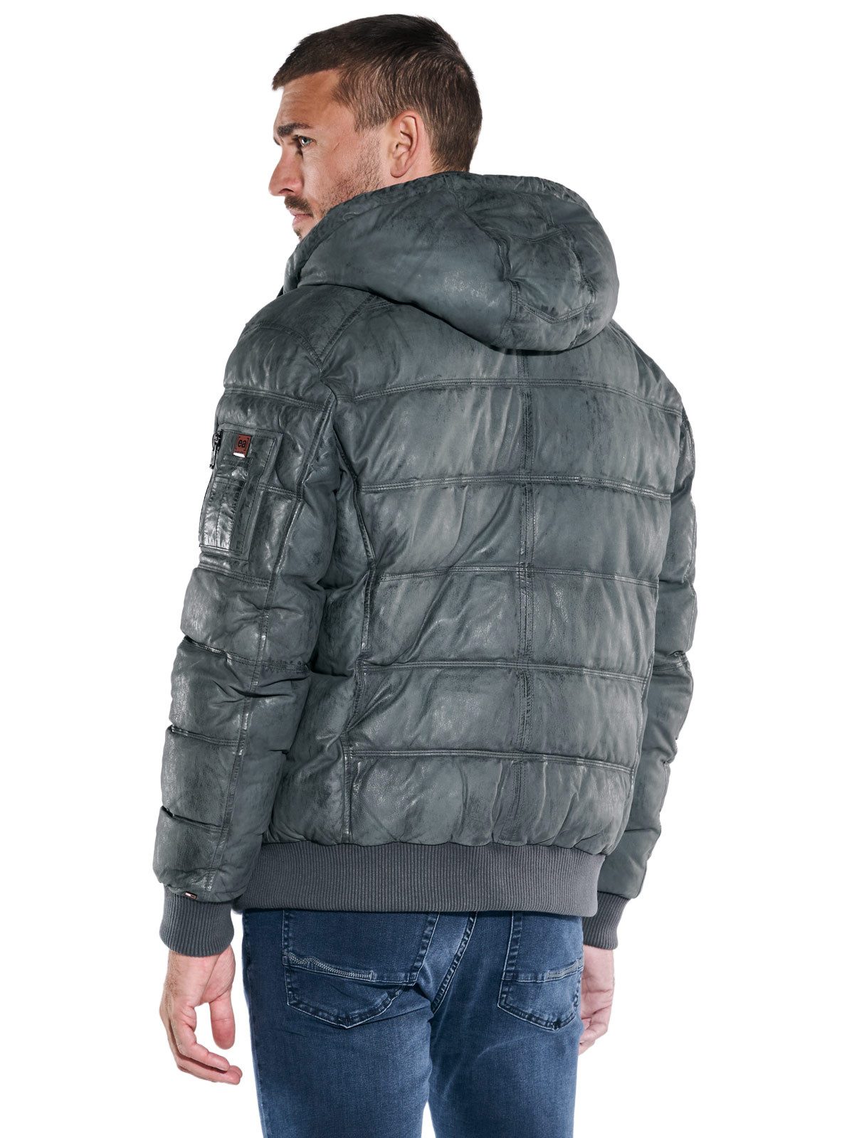 emilio adani Lederjacke emilio adani Herren Lederjacke mit abnehmbarer Kapu günstig online kaufen