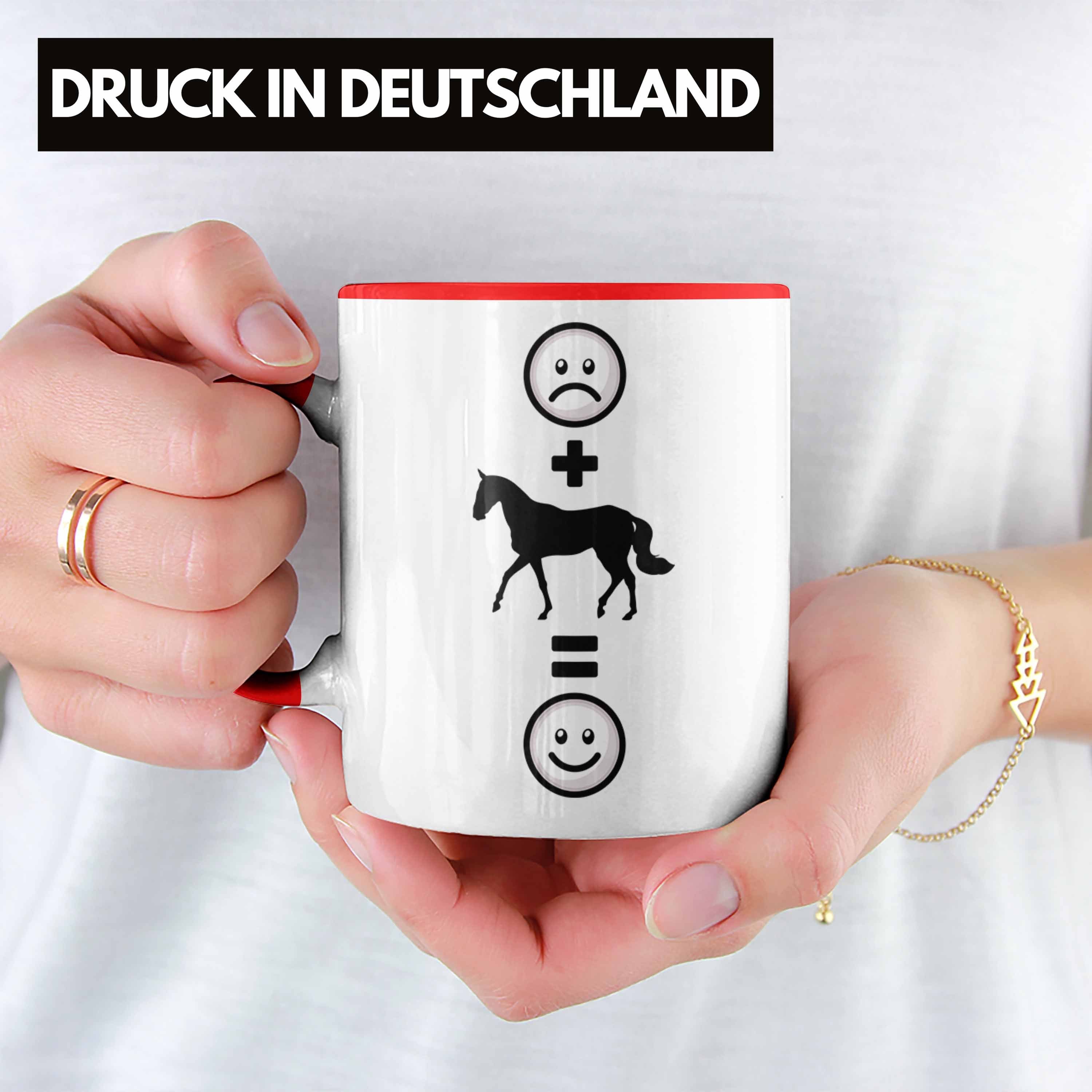 Reiten Pferde Tasse für Pferdeliebhaber Trendation Reiterin :(Pferd Rot Tasse Geschenk