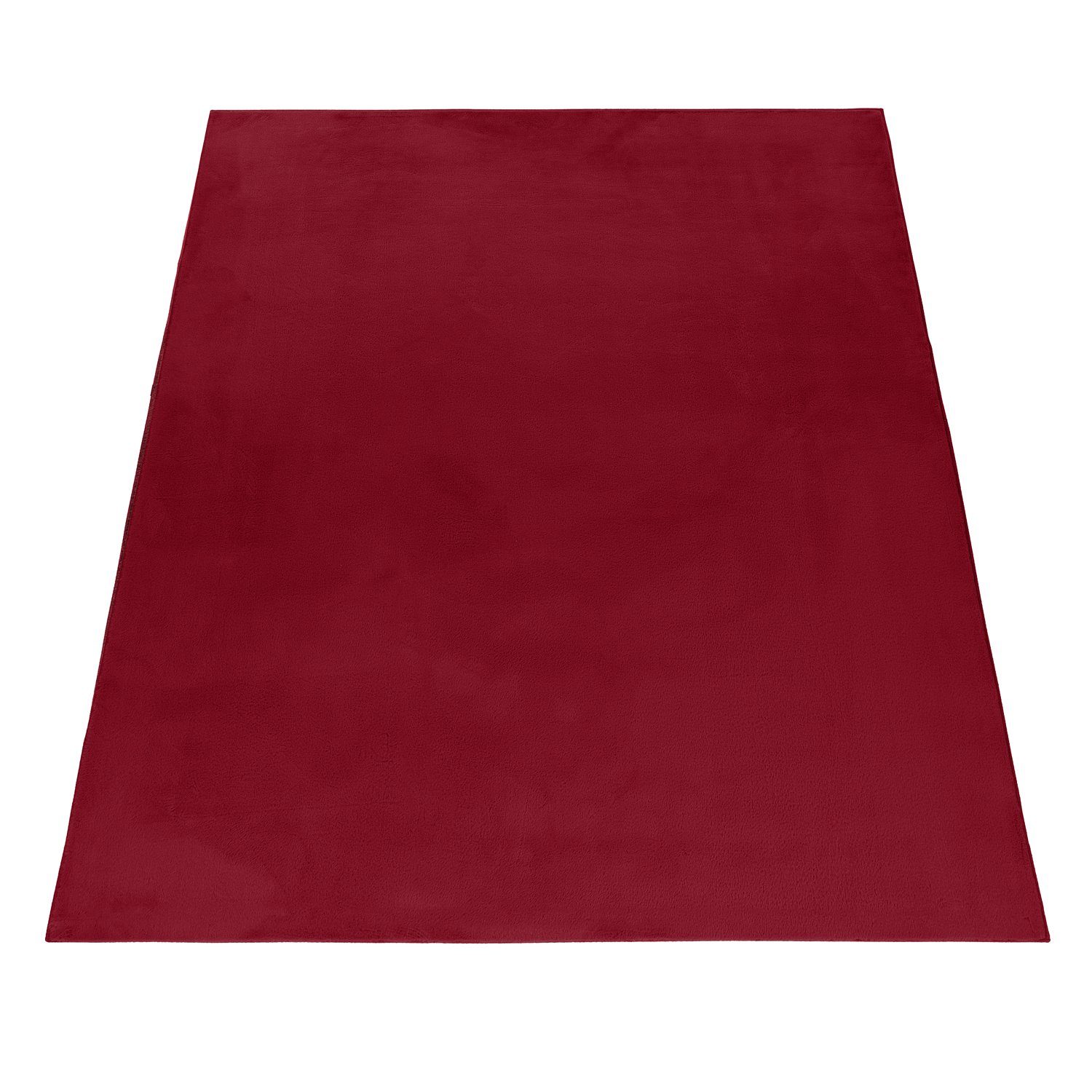 mm, Einfarbig, Teppich 20 Teppium, Höhe: Wohnzimmer Unicolor Teppich Läufer, - Rot