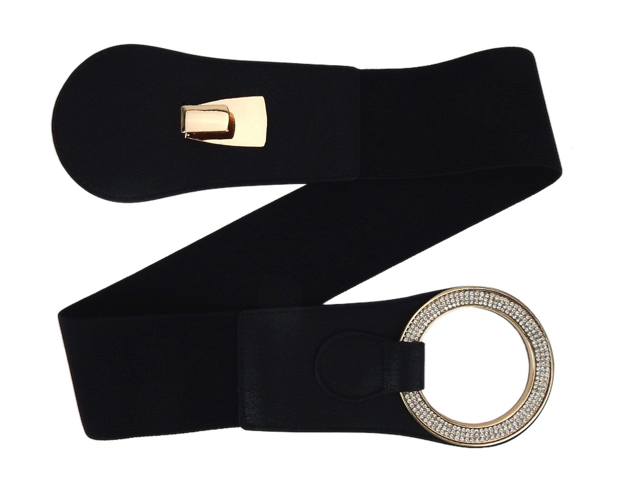 Ella Jonte Stretchgürtel schwarz mit silber Strass Glitzer Schnalle 75 - 95 günstig online kaufen