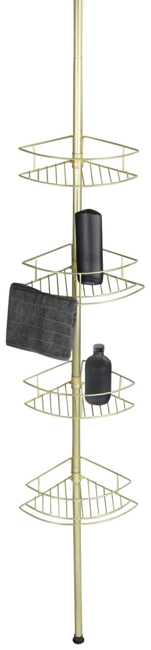 WENKO Teleskopregal Dolcedo, Eckregal mit 4 Ablagen, höhenverstellbar 65-275 cm