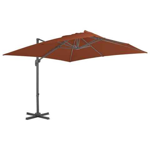 furnicato Sonnenschirm Ampelschirm mit Aluminium-Mast Terrakotta 400x300 cm