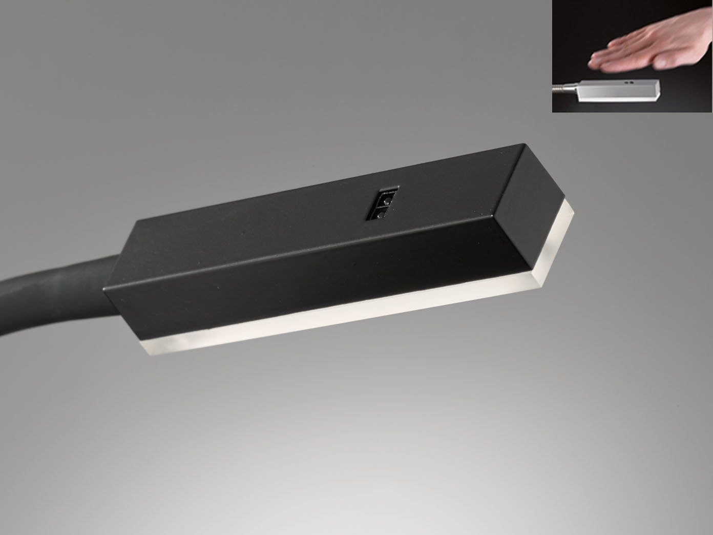 FISCHER & HONSEL Schwarz LED Schwanenhals-Lampen Dimmfunktion, 2er Wand-Montage, fest Warmweiß, dimmbar SET integriert, LED Bett-Leuchten Leselampe