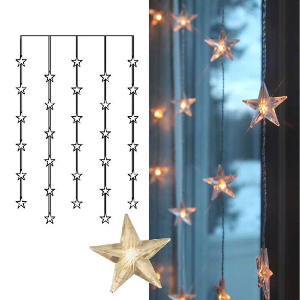 STAR TRADING LED-Lichternetz "Star Curtain" Kunststoff, warmweiß