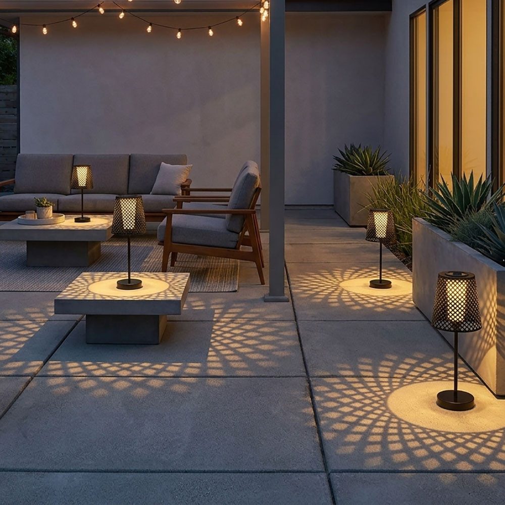GLOBO LIGHTING LED Außen-Stehlampe, LED-Leuchtmittel fest verbaut, Warmweiß, LED Solar Tischleuchte Garten Solartischlampe für Außen Balkon Solar