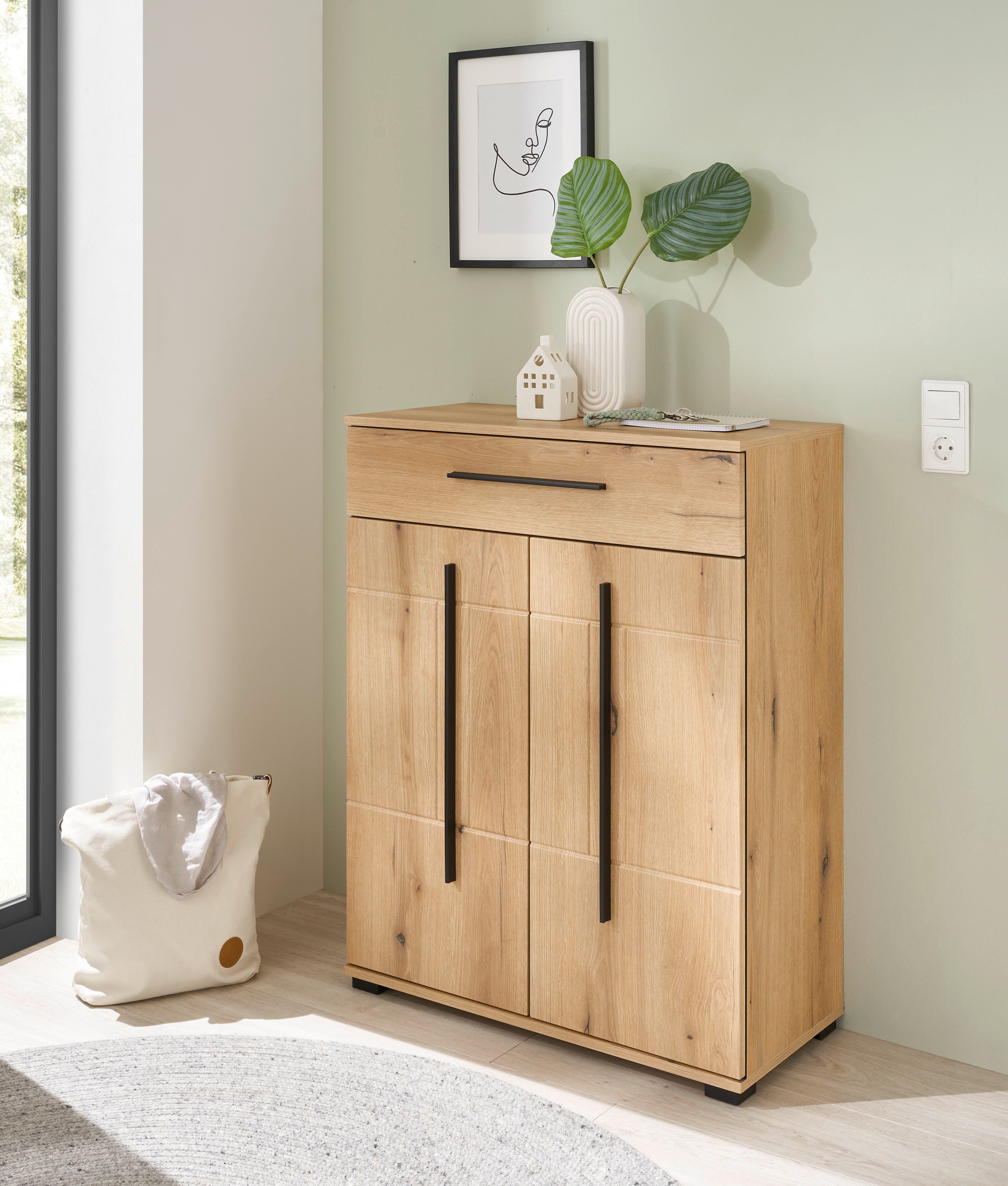 Home affaire Garderobenschrank Cantara, Schrank in zwei Farben, modernes Sideboard, Kommode vielseitig einsetzbar, ausreichend Stauraum, 80 cm breit