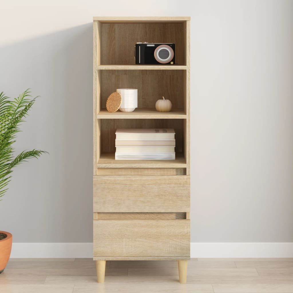furnicato Highboard Sonoma-Eiche 40 x 36 x 110 cm aus Holzwerkstoff und (1 St)