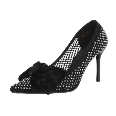 Ital-Design Damen Abendschuhe Elegant High-Heel-Pumps (86192564) Pfennig-/Stilettoabsatz High Heel Pumps in Schwarz