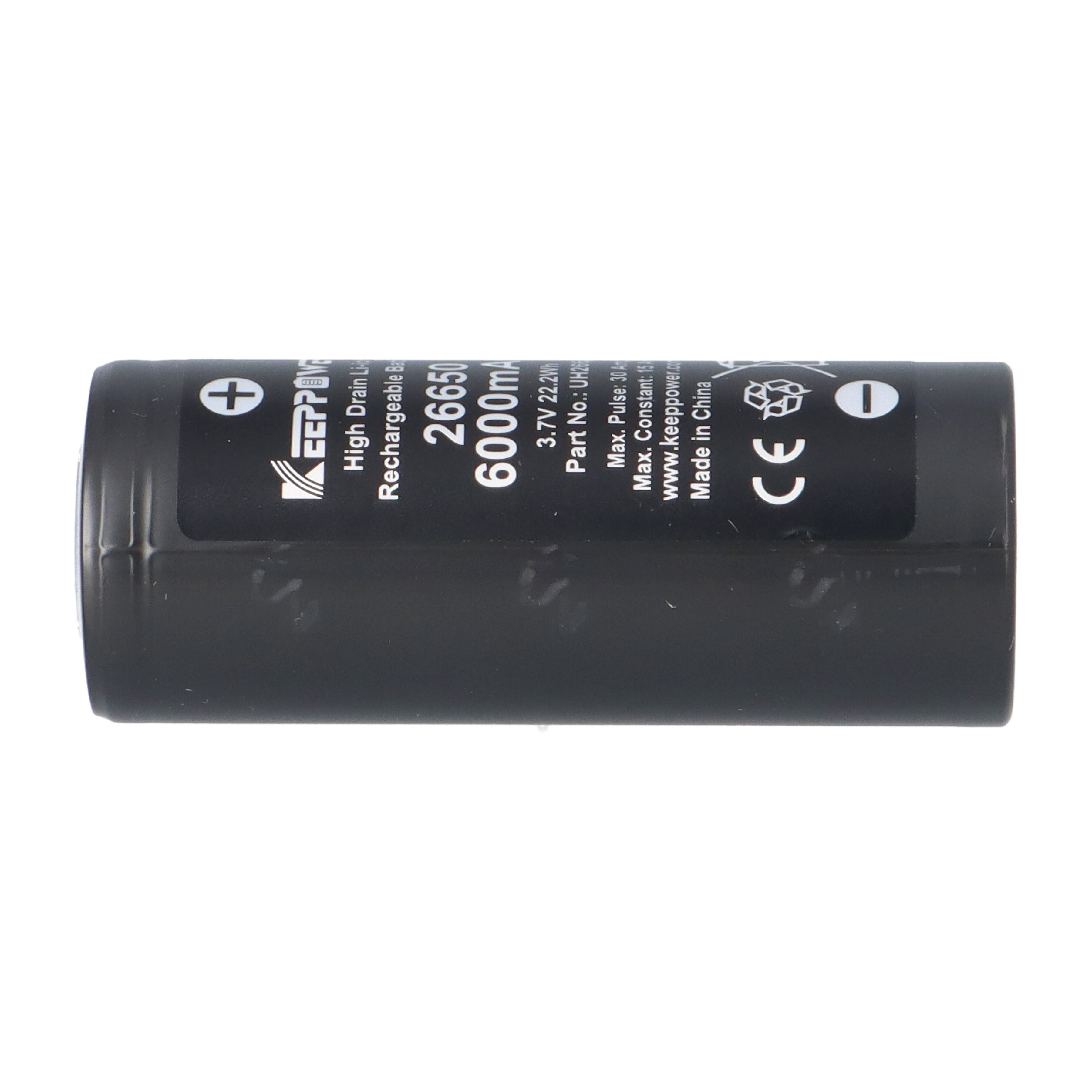 XCell Keeppower 26650 Akku 6000mAh 3.6V Li-Ion, UH2660 Hochkapazitätszelle Akku