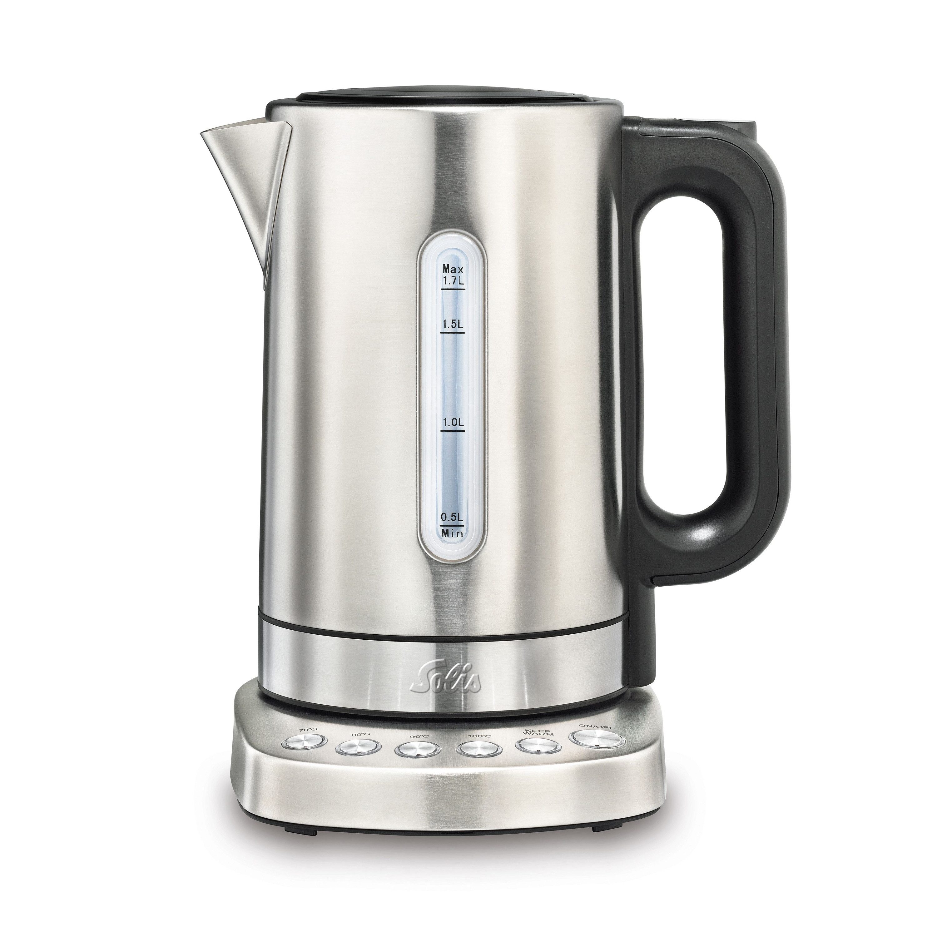 SOLIS OF SWITZERLAND Wasserkocher Vario Temp Kettle, Typ 5516, 1,7 l, 2200 W, Kalkfilter, Temperaturwahl, Warmhaltefunktion, programmierbar