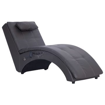 vidaXL Sitzbank Massage Chaiselongue mit Kissen Grau Kunstleder Liegesofa Wohnzimmer R