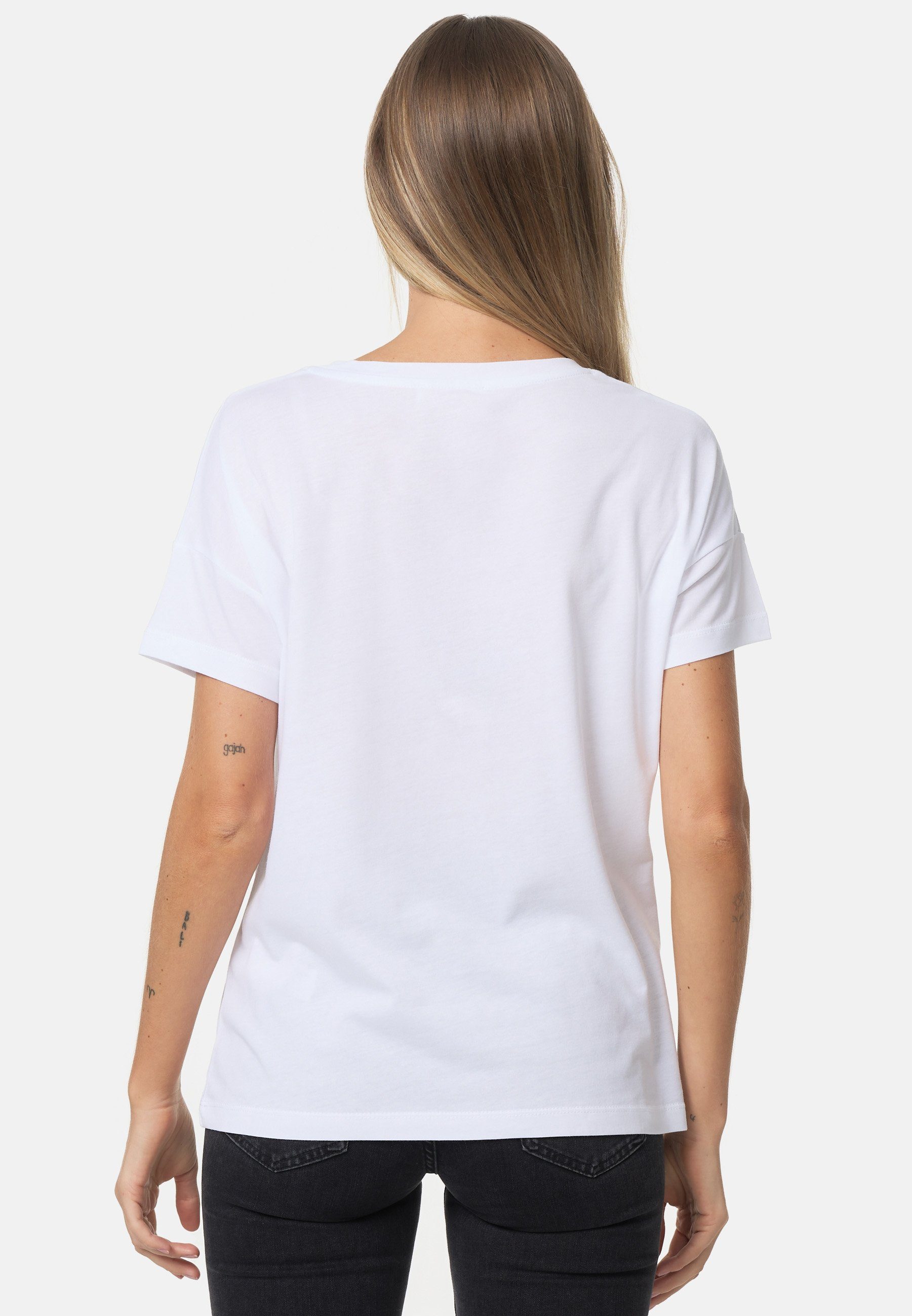 T-Shirt Herz-Print schönem weiß-mehrfarbig mit Decay