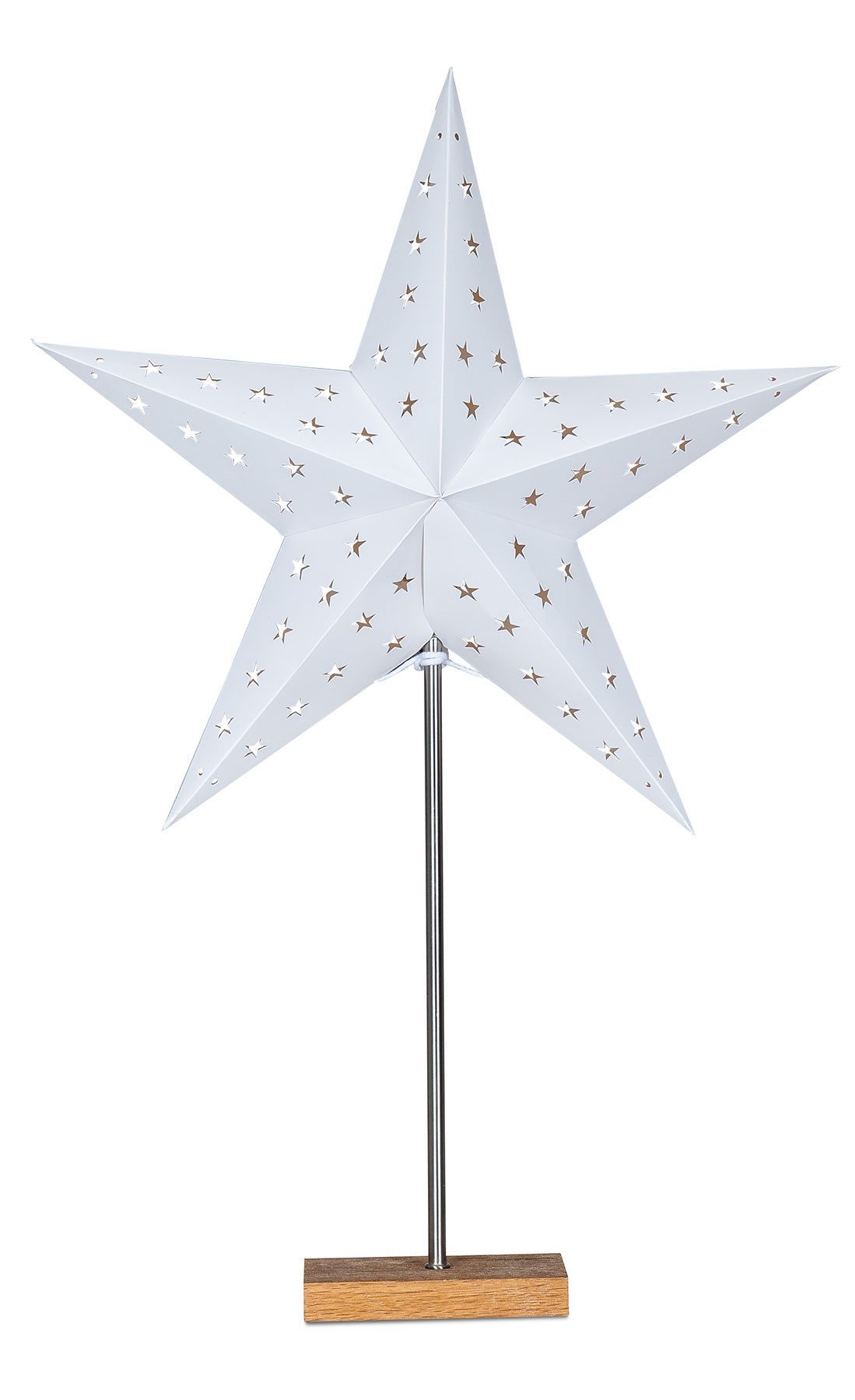 Levandeo® LED Stern, LED Stern Weiß H65cm mit Standfuß Weihnachten Leuchtst günstig online kaufen