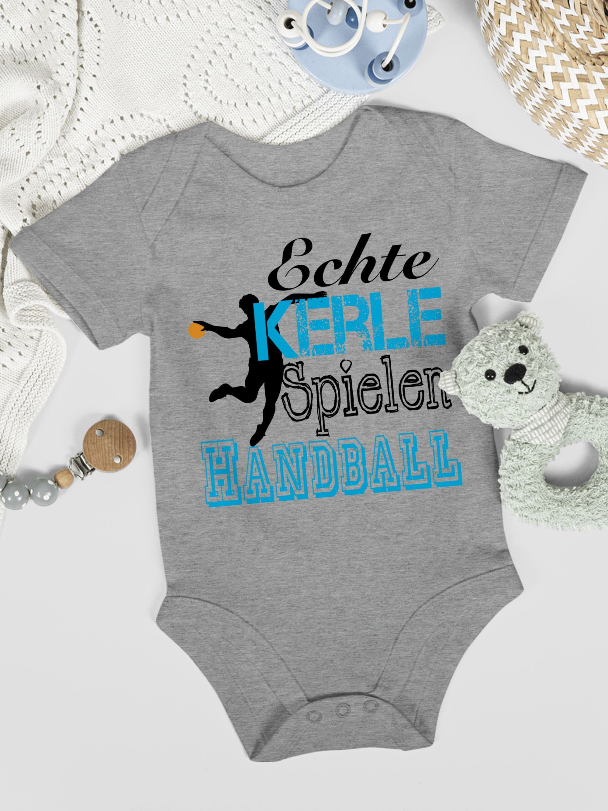 Shirtracer Baby meliert Spielen Sport Bewegung & 3 Echte Grau Shirtbody Handball Kerle