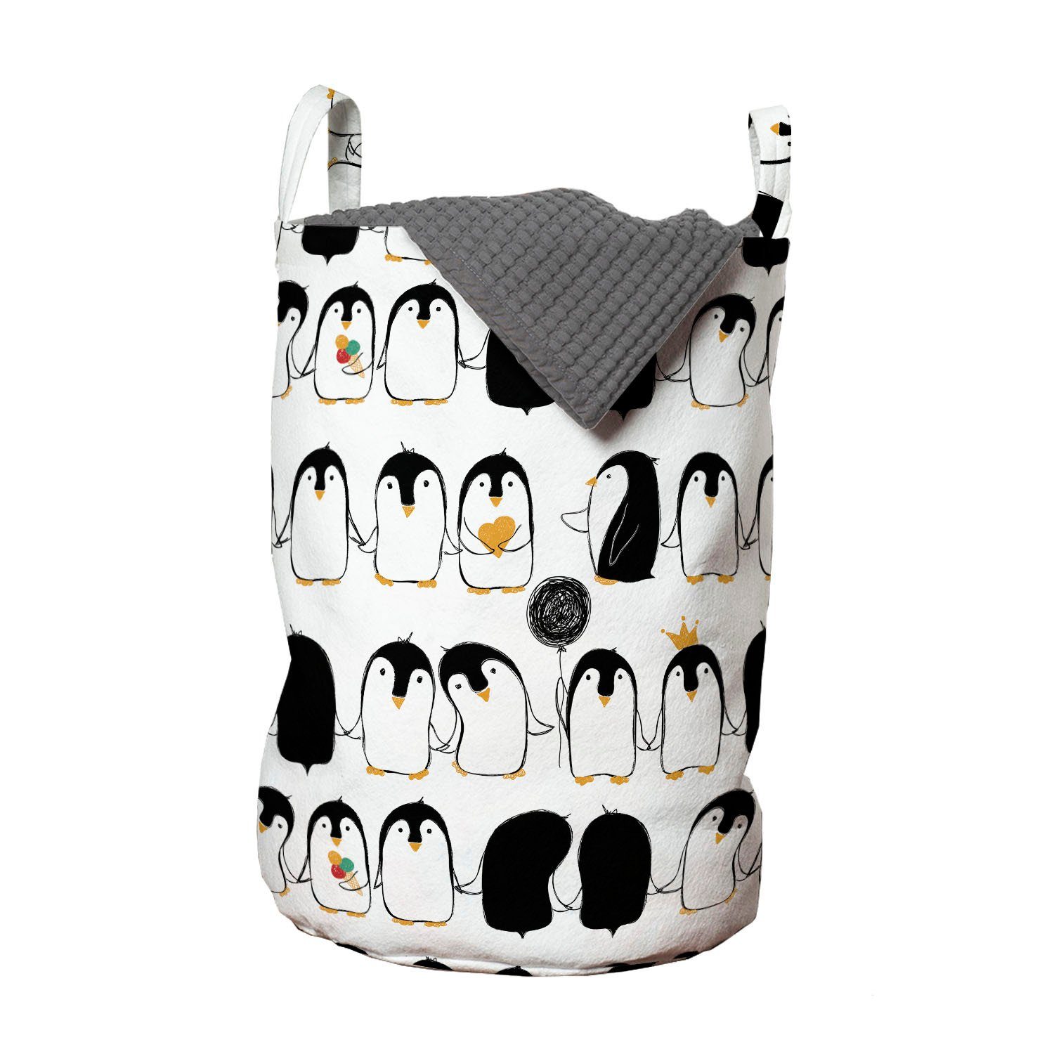 für Tierische Penguins Kordelzugverschluss Griffen Liebe mit Nursery Waschsalons, Abakuhaus Wäschekorb Wäschesäckchen