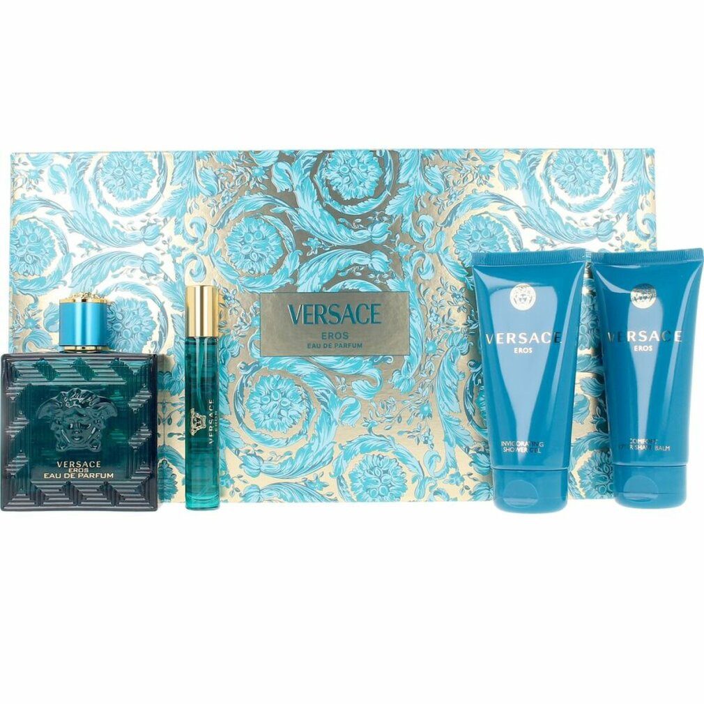 Versace Duft-Set Eros Eau De Parfum Spray 100ml Set 4 Artikel