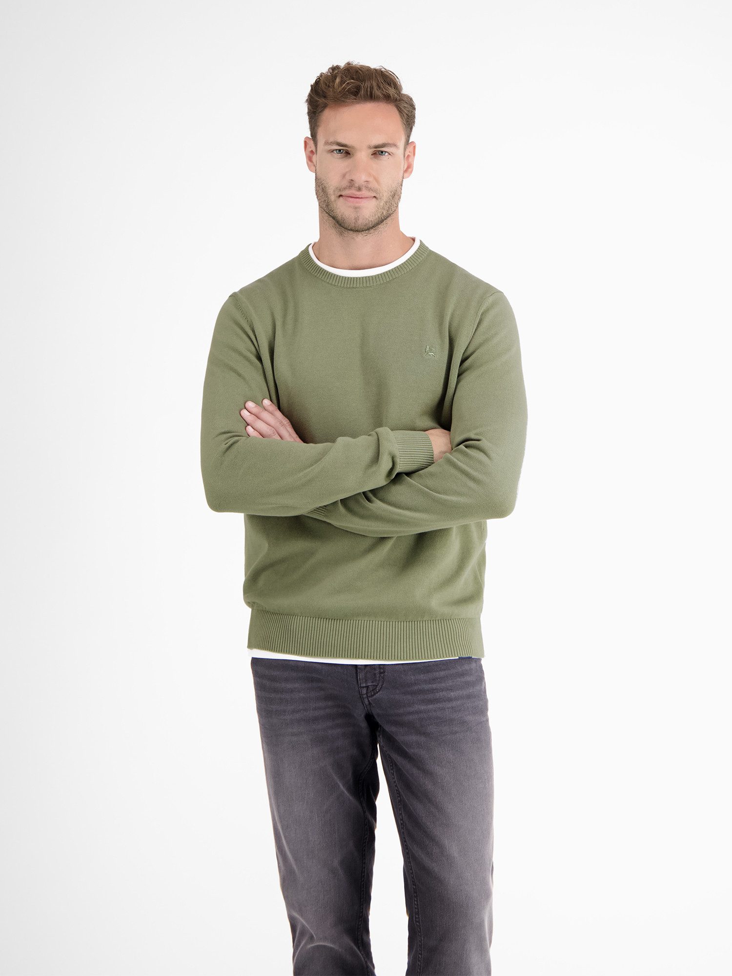 LERROS Strickpullover Crewneck Strickpullover Weicher Strick-Pullover, Rundhalsausschnitt, lange Ärmel, pflegeleicht