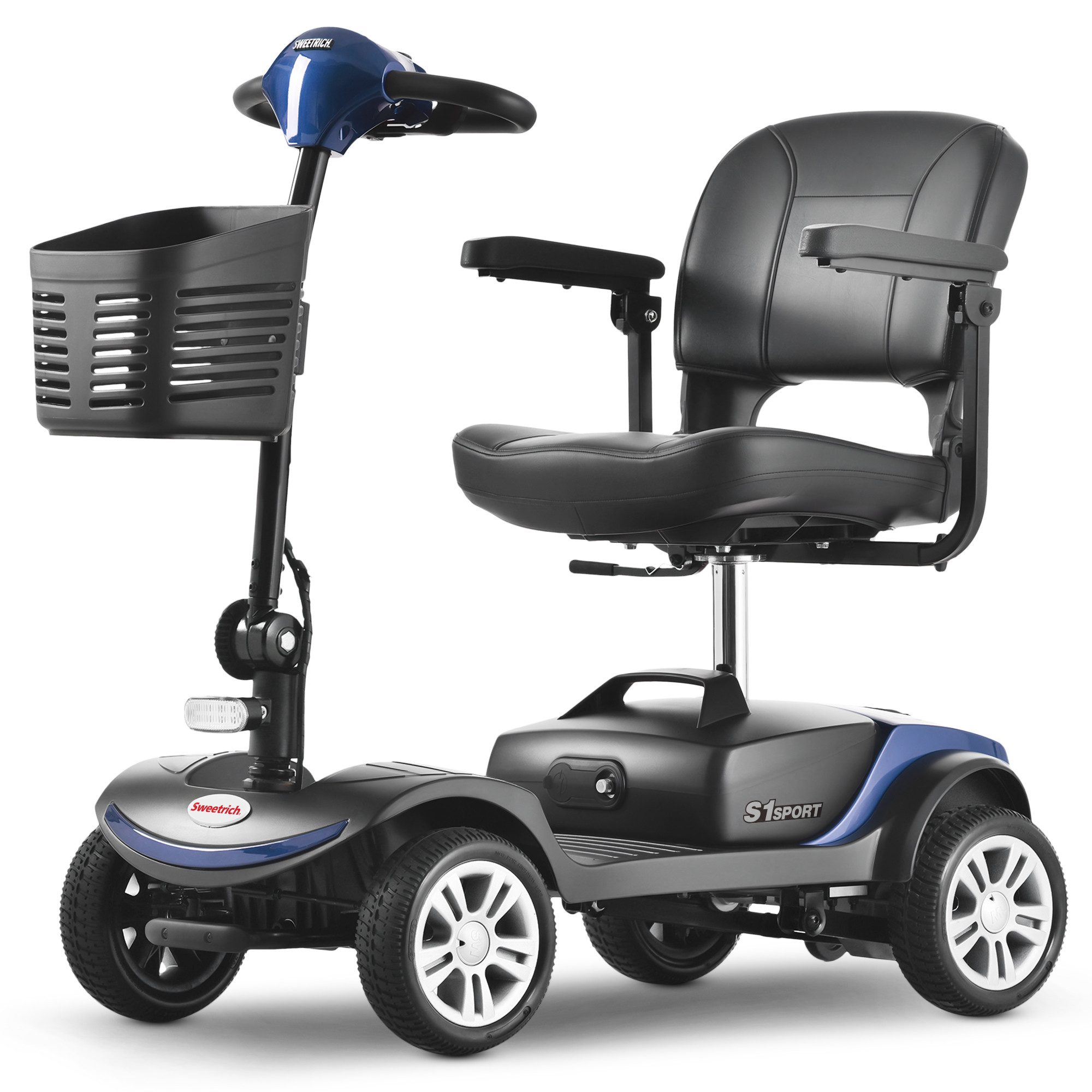 Yoimoimo Elektromobil Robuster 4-Rad E-Scooter, 300W Motor, 15km Reichweite, Klappbar