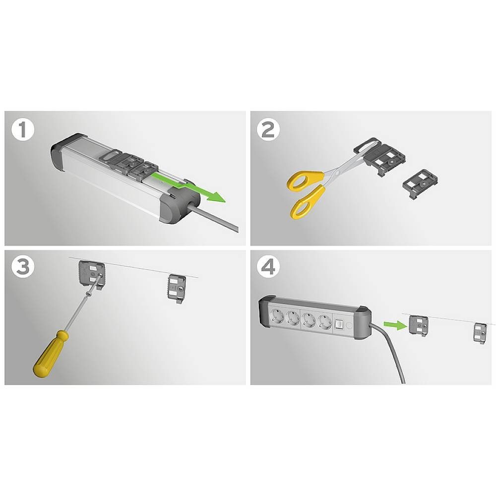 Brennenstuhl Premium-Alu-Line mit erhöhter mit Berührungsschutz Schalter, Steckdosenleiste6-fach Steckdosenleiste, USB USB-Ladeausgang, mit