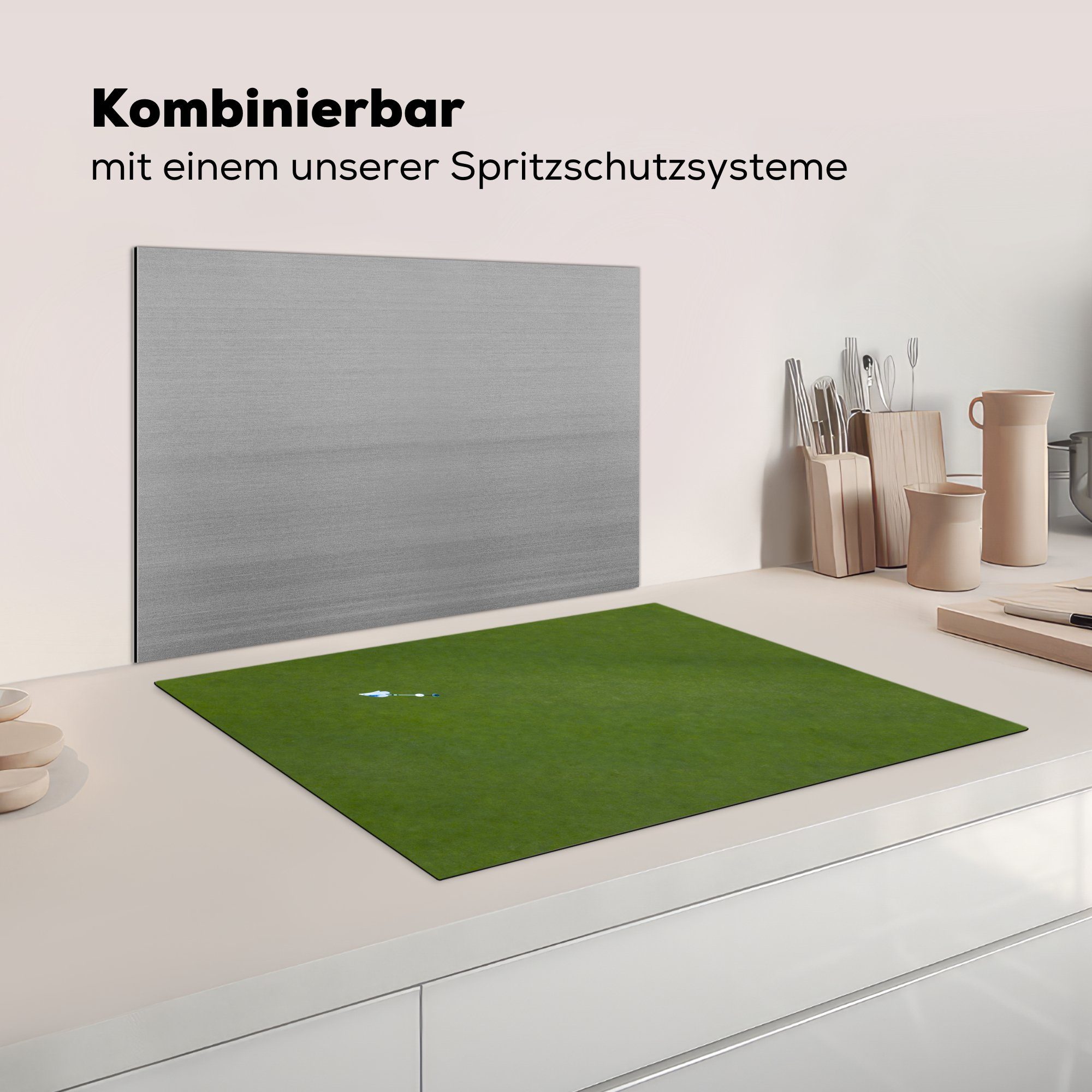 nutzbar, Golfplatz Ceranfeldabdeckung (1 Vinyl, Mobile Arbeitsfläche aus 70x52 tlg), Herdblende-/Abdeckplatte der cm, Vogelperspektive, MuchoWow