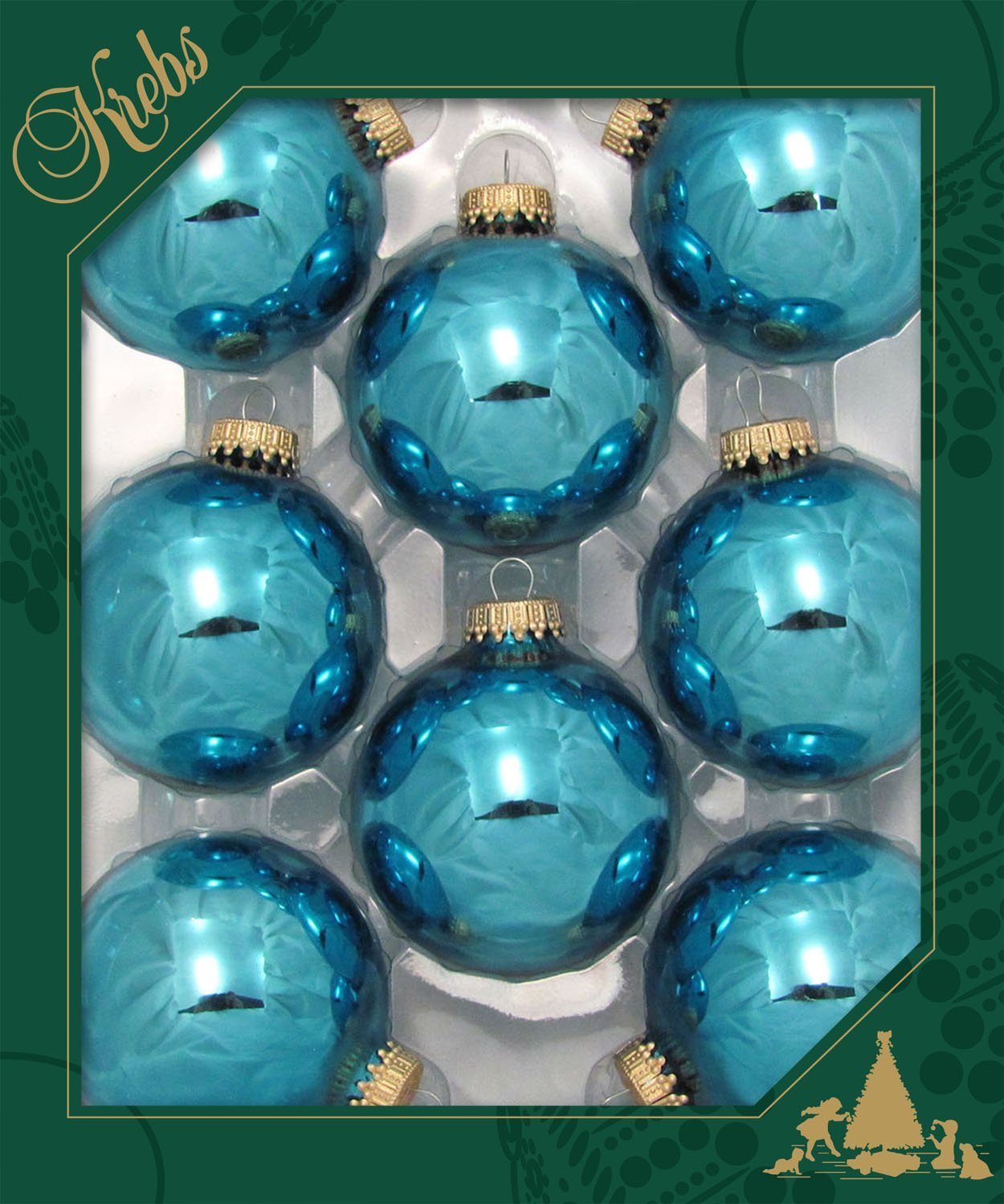 Krebs Glas Lauscha Weihnachtsbaumkugel CBK10102, Weihnachtsdeko, Christbaumschmuck, Christbaumkugeln Glas (8 St)