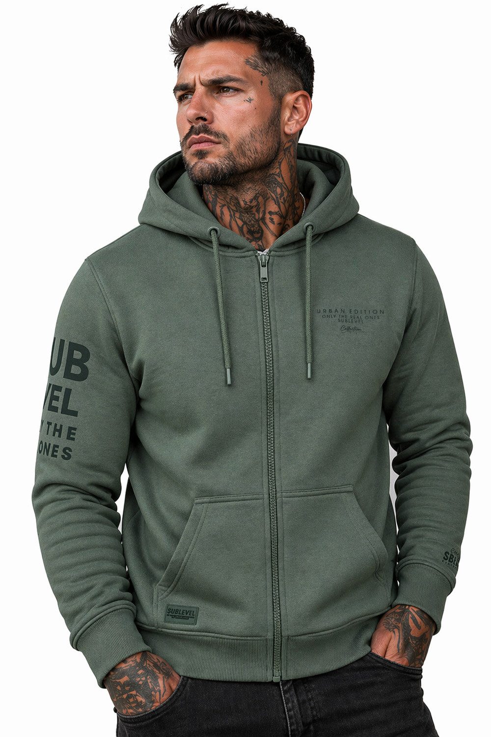 SUBLEVEL Kapuzenpullover Herren mit Reißverschluss Zipper Hoody Jacke Super Soft S-XXL Perfekte Passform Hochwertige Verarbeitung, Angenehm weich & bequem