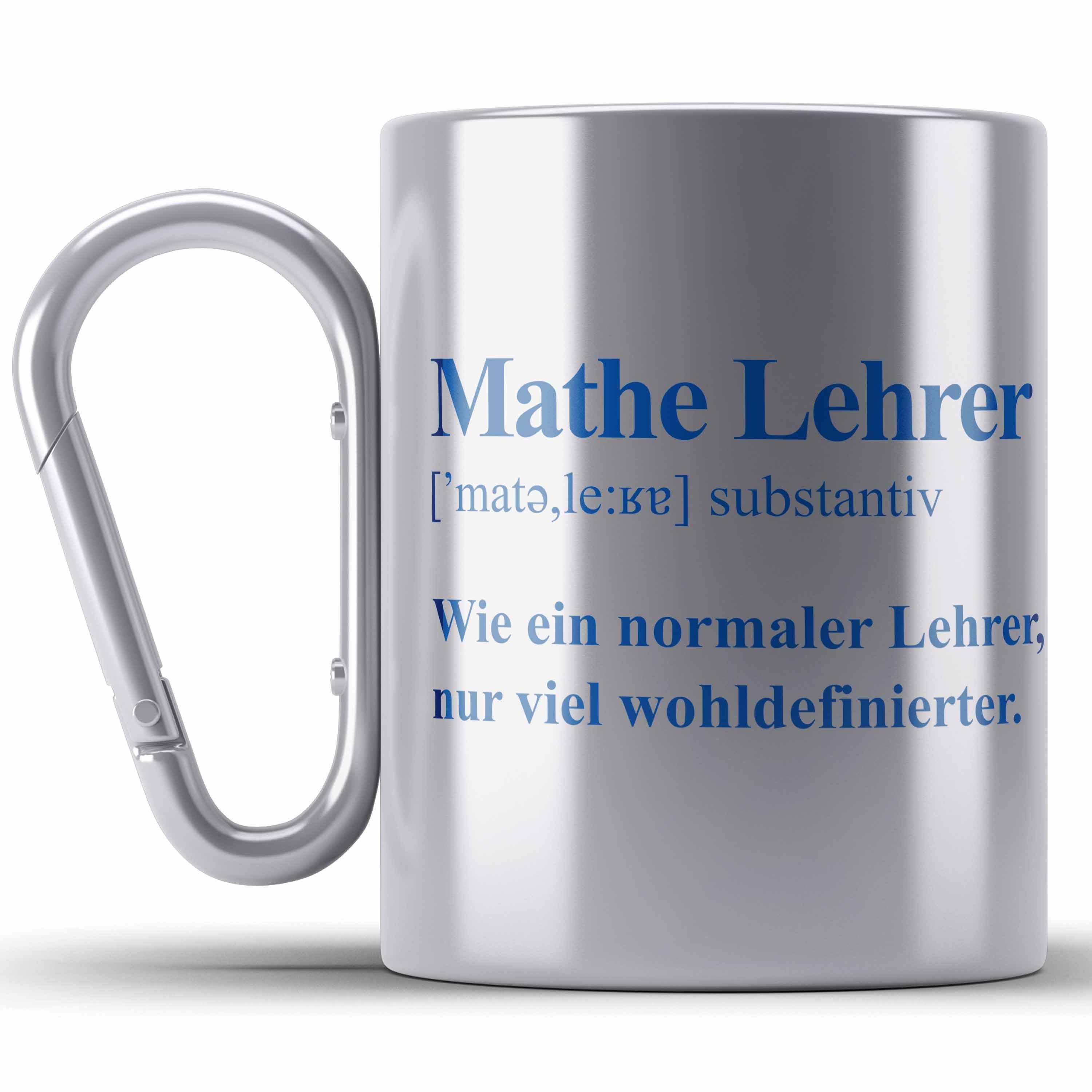 Trendation Thermotasse Mathelehrer Edelstahl Tasse Mathematiker Edelstahl Tassen mit Spruch L Silber