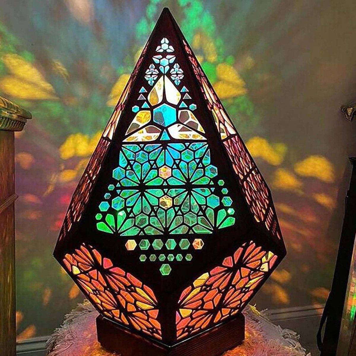 yozhiqu Discolicht Bohemian-Stehlampe mit Sternenhimmel, Marokkanisches LED-Diamantlicht