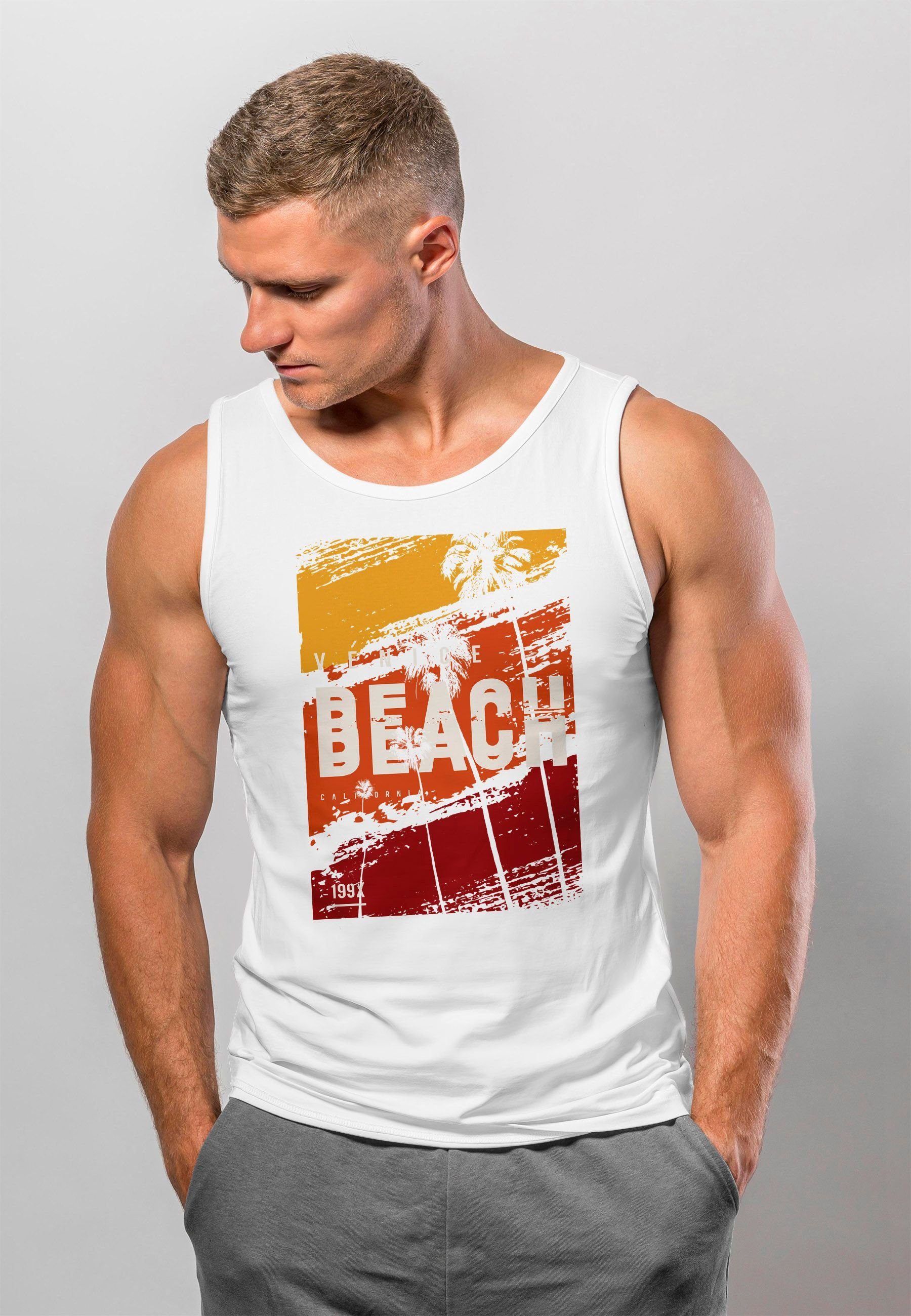Neverless Tanktop Herren Tank-Top Sommer Venice Beach Surfing Motiv Aufdruc günstig online kaufen