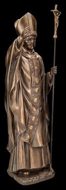 Figuren Shop GmbH Dekofigur Heiligenfigur - Papst Franziskus bronziert - christliche Dekofigur Kir