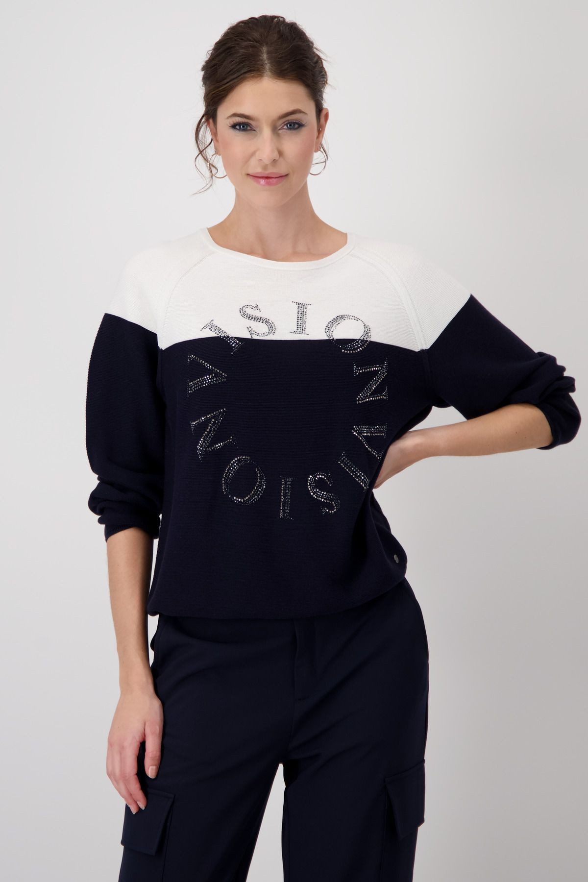 Monari Kurzarmpullover, aus Ajourstrick günstig online kaufen