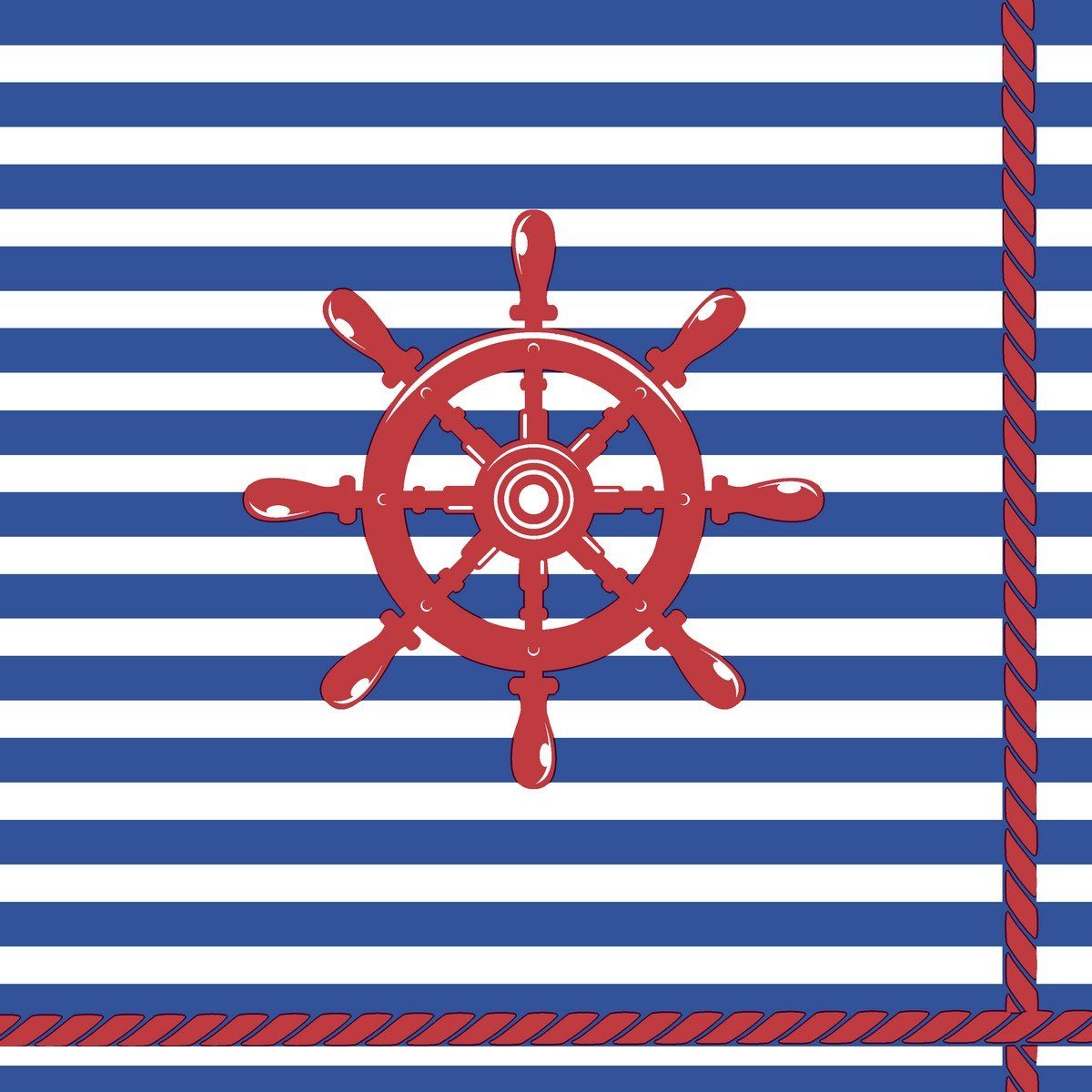 HOME FASHION Papierserviette 20 Servietten Marine Ohoy 33x33cm, (20 St)