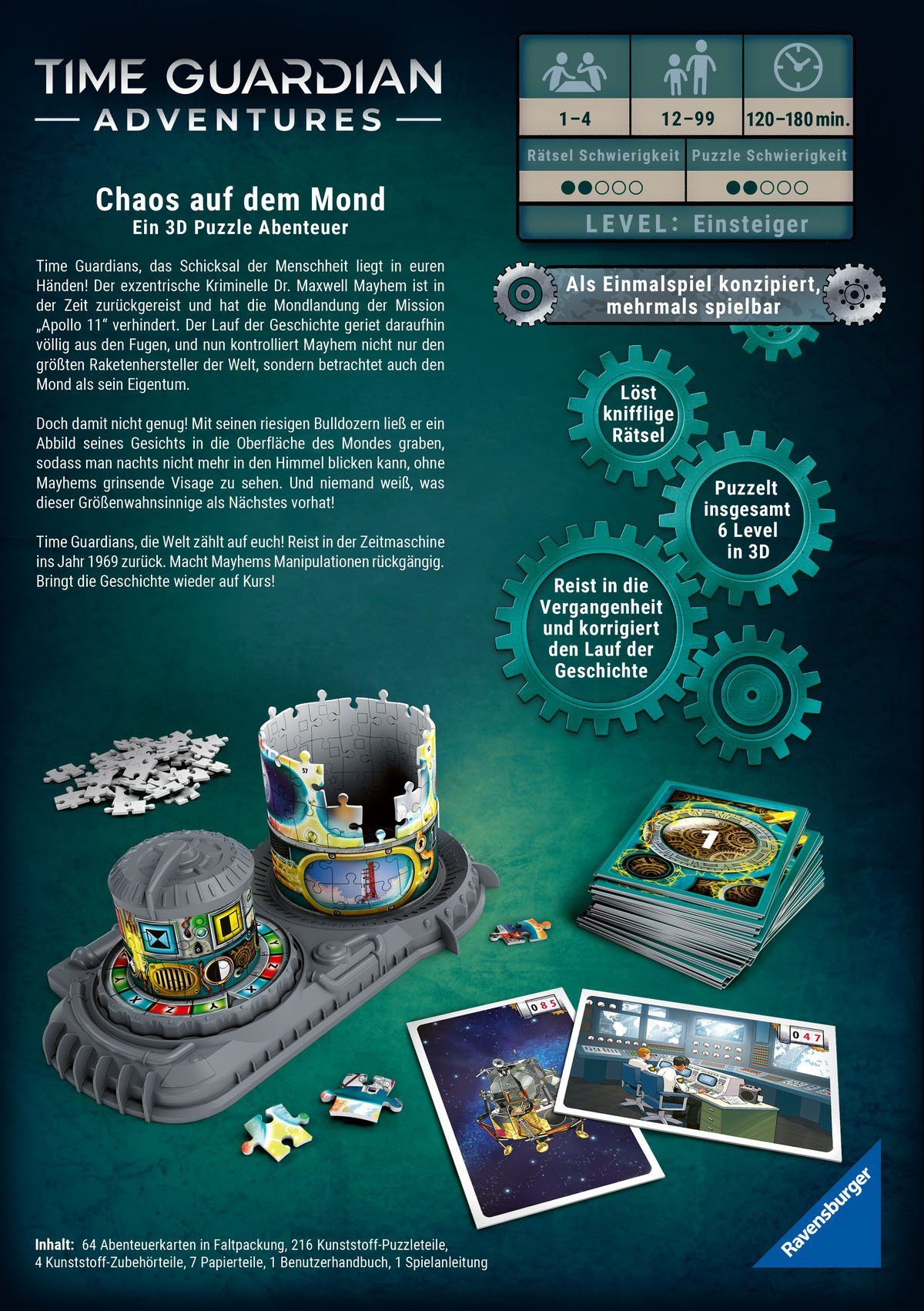 Ravensburger 3D-Puzzle Time FSC® Guardians, Europe, Puzzleteile, Wald in Chaos 216 schützt Mond, - auf weltweit dem Made 