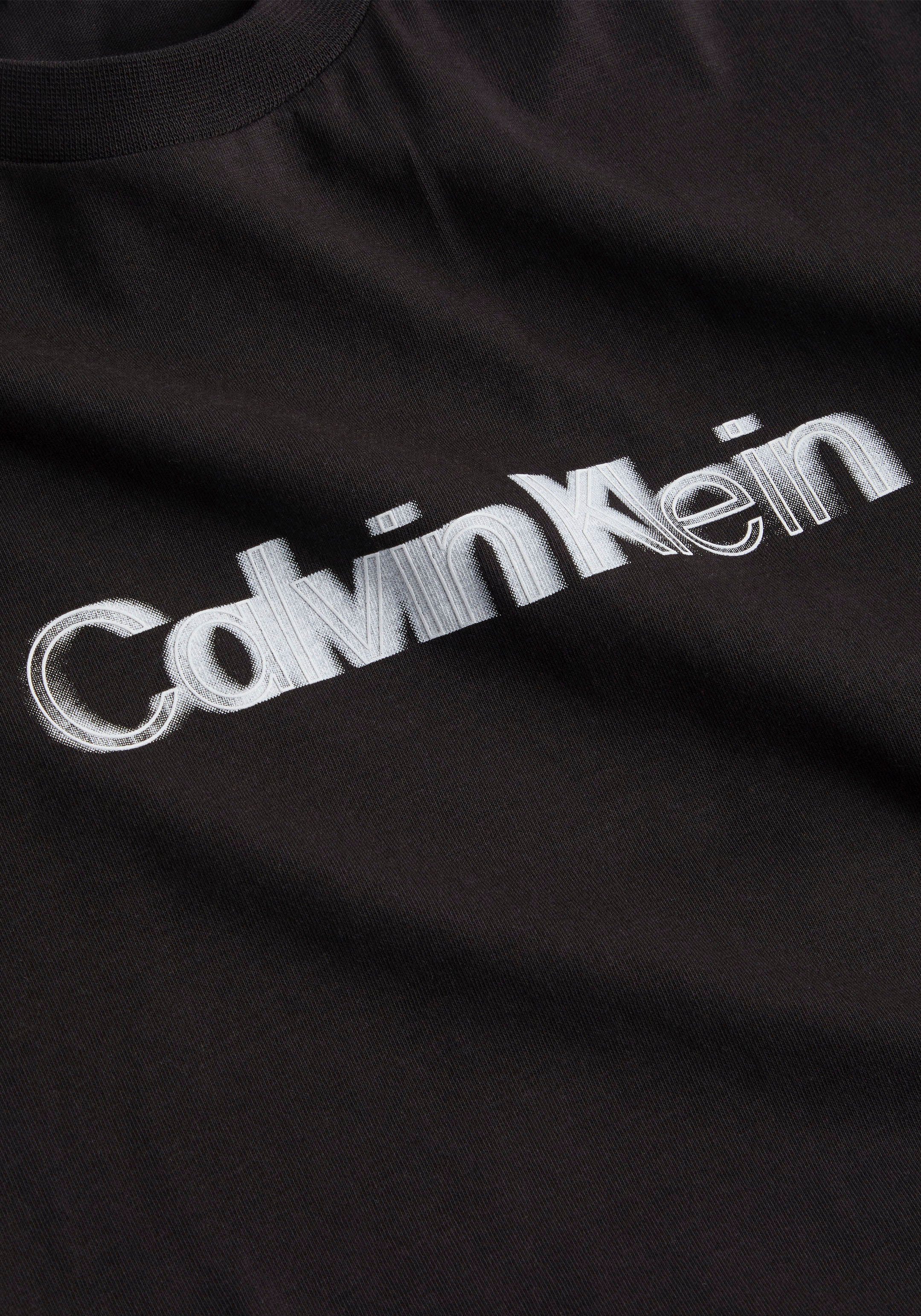 Calvin Klein Kurzarmshirt Brust Calvin mit schwarz auf Logo Klein der