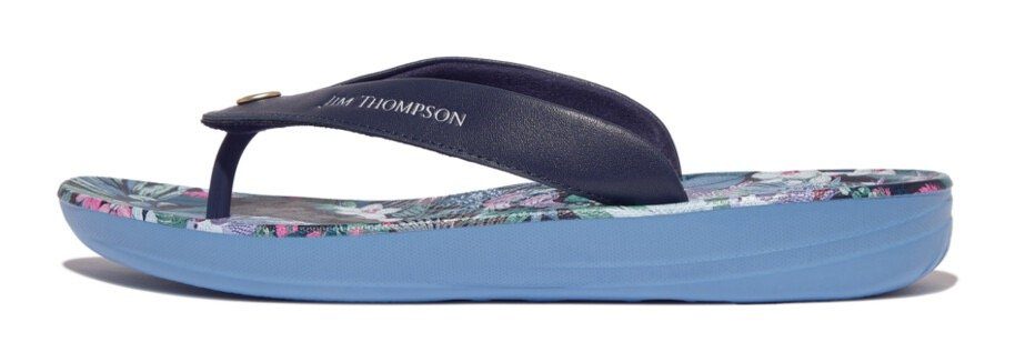 Fitflop iQUSHION X JIM THOMPSON Zehentrenner, Keilabsatz, Sommerschuh, Schlappen mit weichem Zehensteg