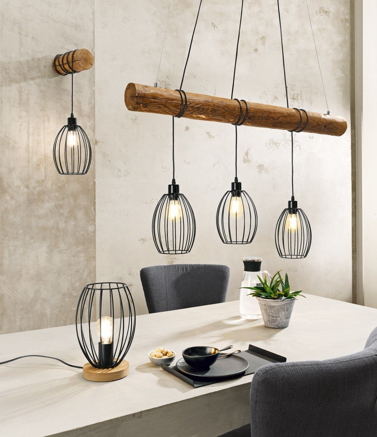 SPOT Light Pendelleuchte TRABO, 3-flammig, Braun, günstig online kaufen