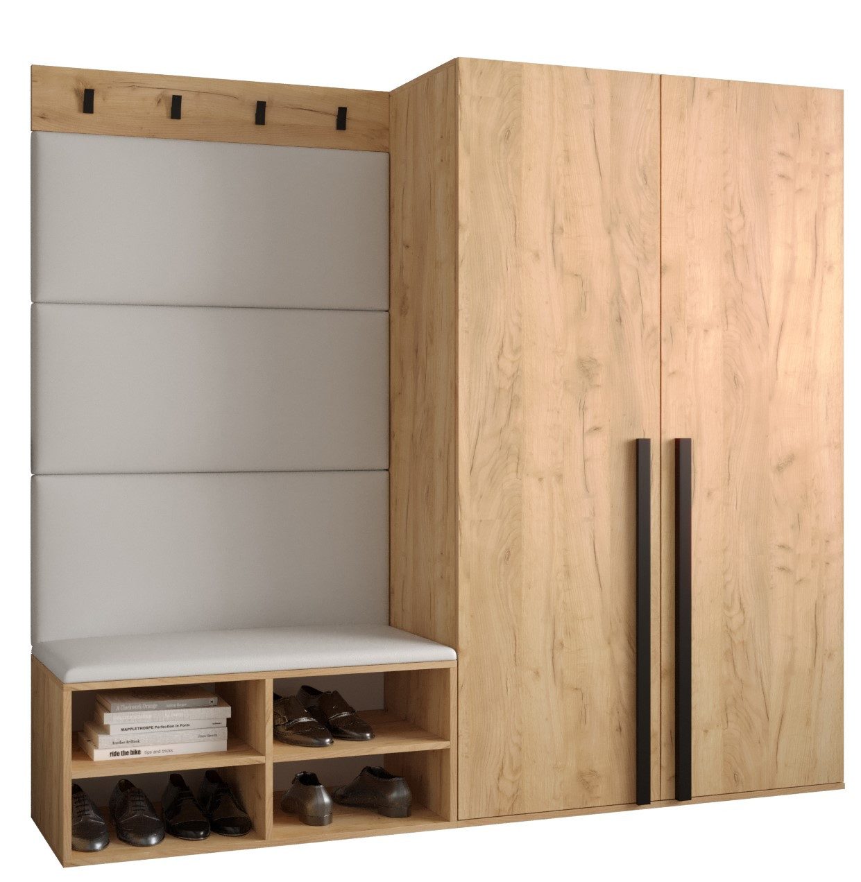 ABIKS MÖBEL Garderoben-Set MIRO Set 5, Garderobe mit gepolsterten Paneelen, Modern Design