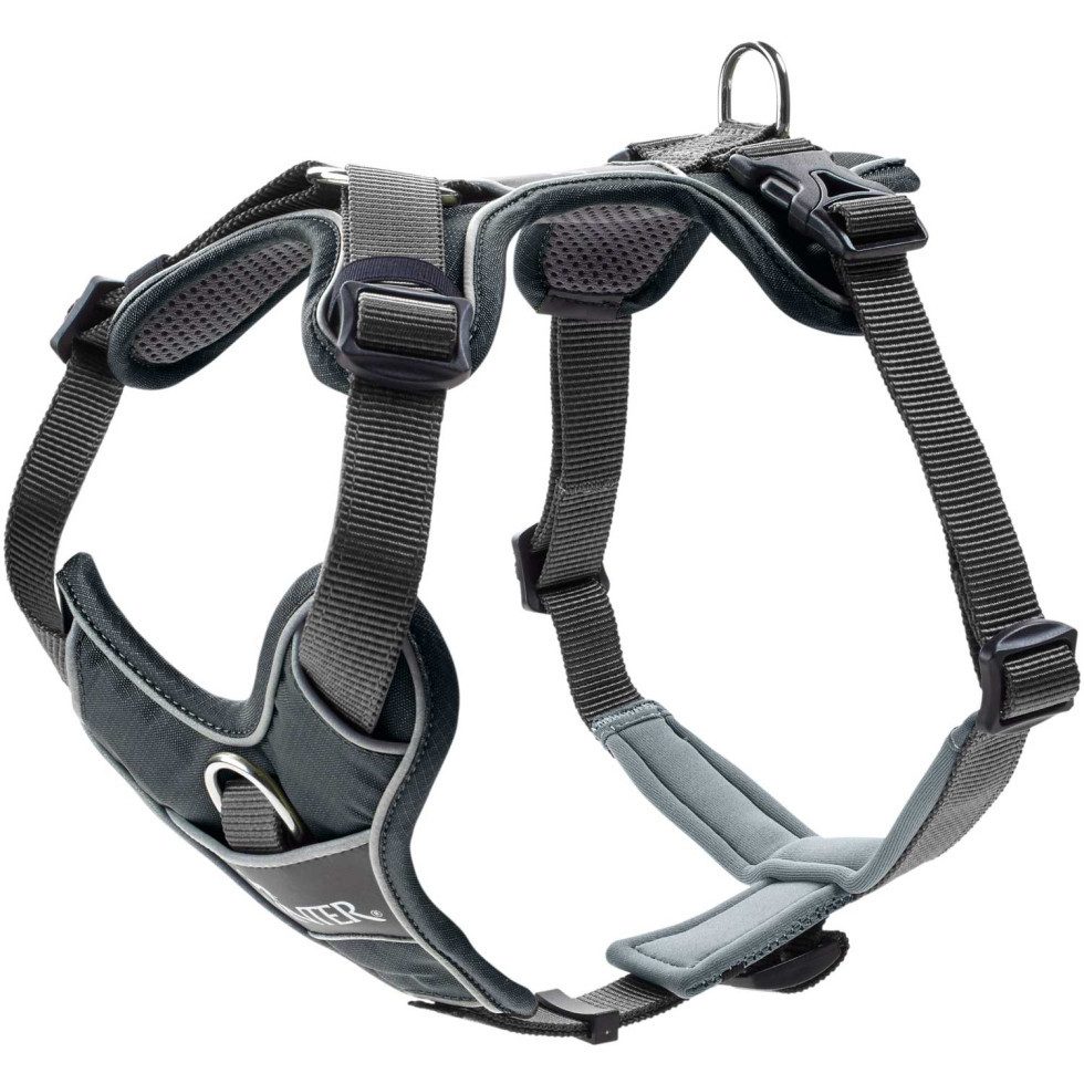 Hunter Hunde-Geschirr Hunter Hundegeschirr Divo XS grau/grau, Leinen
