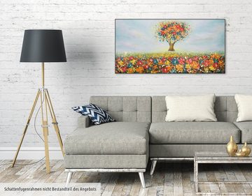 KUNSTLOFT Gemälde Feld der Facetten 120x60 cm, Leinwandbild 100% HANDGEMALT Wandbild Wohnzimmer