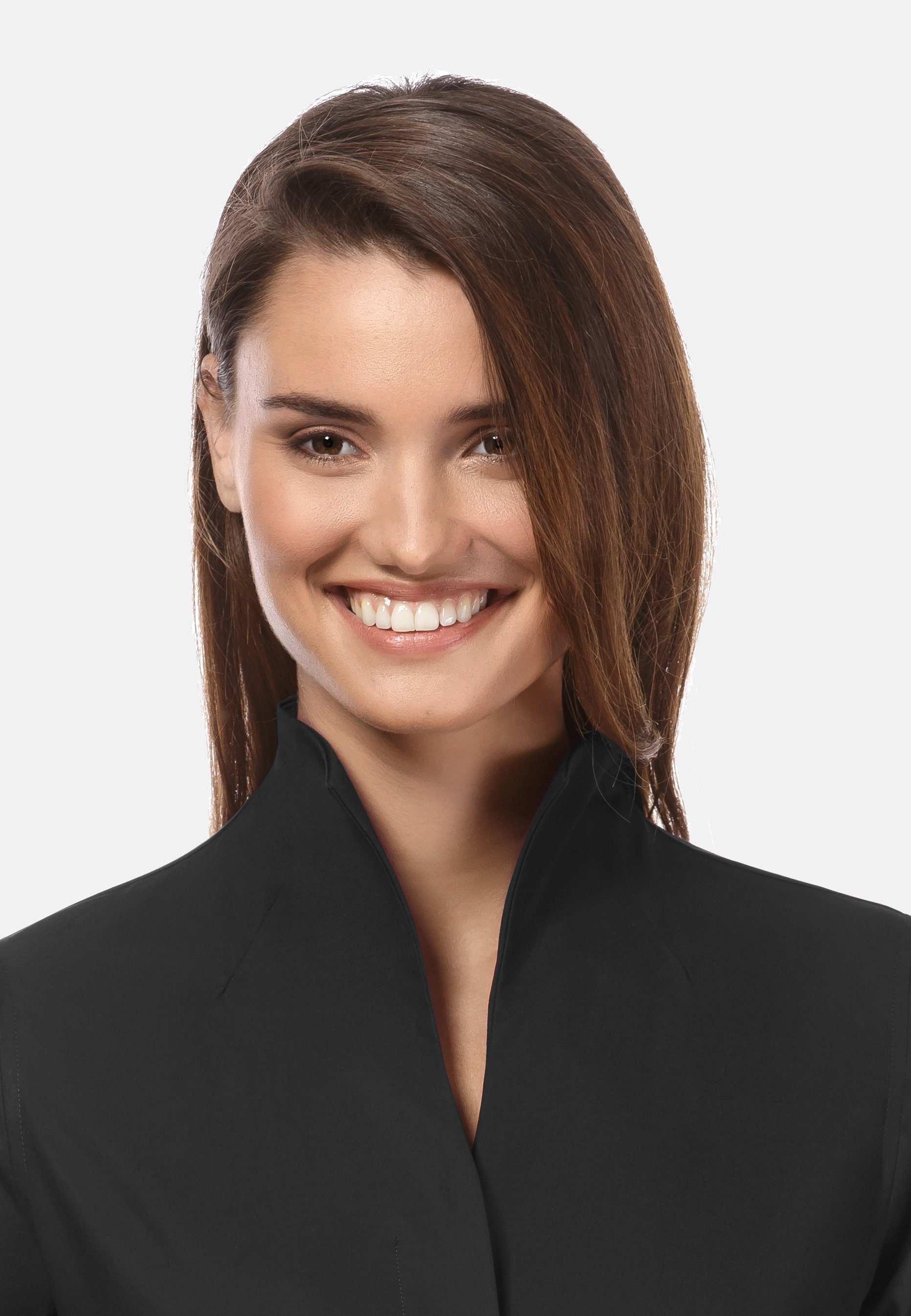 Vincenzo Boretti Klassische Bluse leicht tailliert Kelchkragen