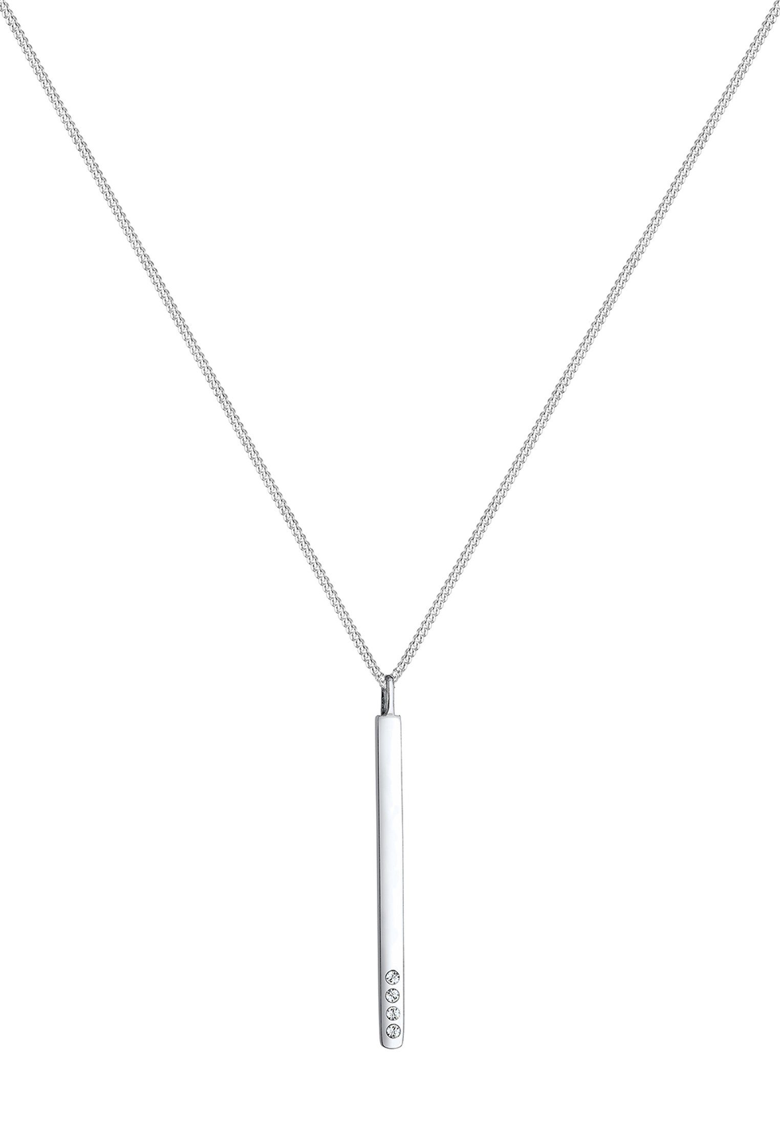 Elli Kette mit Anhänger Y-Kette Weiß 925 Sterling Silber, mit Kristallen vo günstig online kaufen