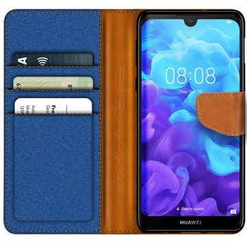 CoolGadget Handyhülle Denim Schutzhülle Flip Case für Huawei Y5 2019 5,7 Zoll, Book Cover Handy Tasche Hülle für Y5 2019 Klapphülle