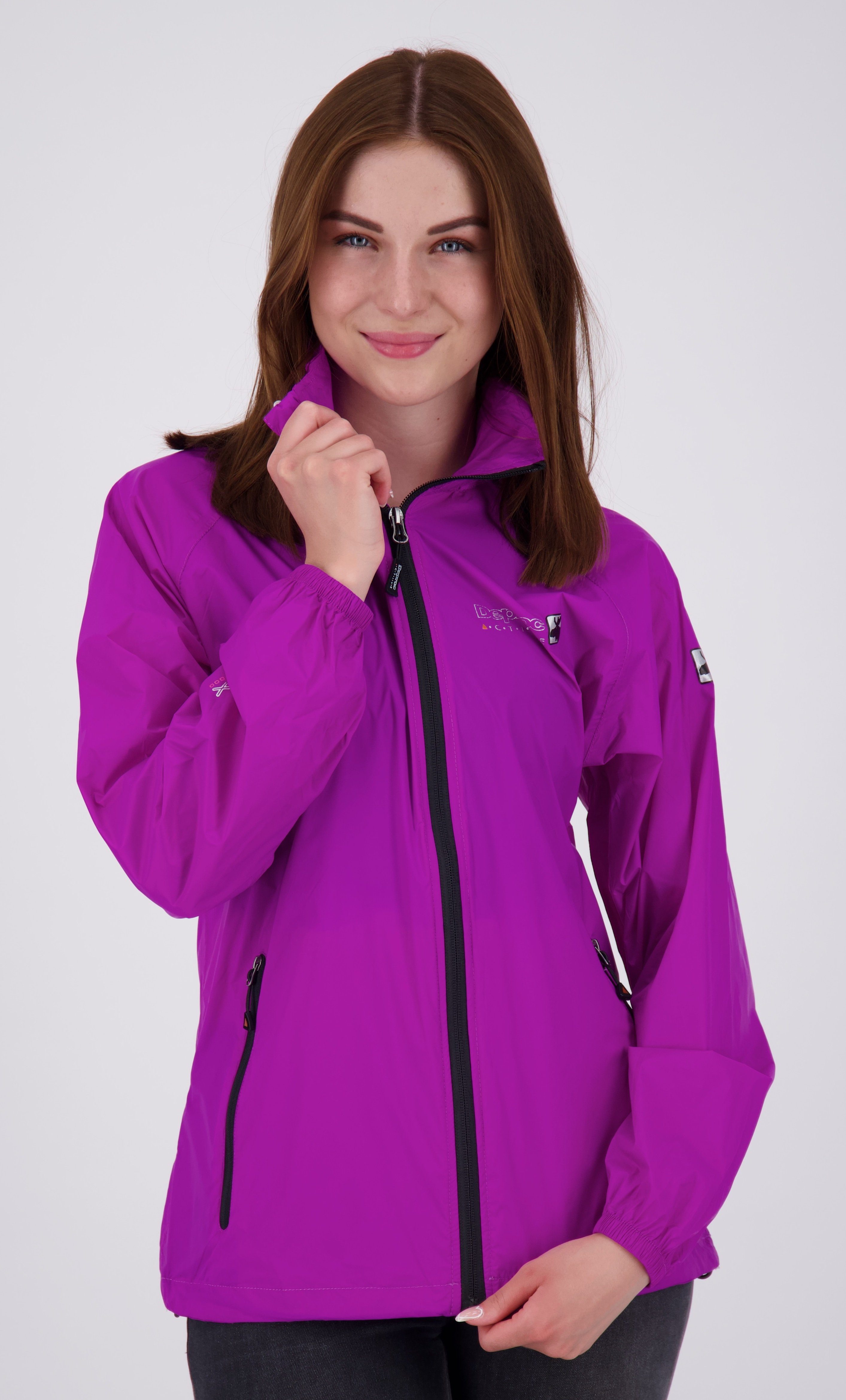 DEPROC Active Regenjacke ROBSON WOMEN CS II auch in großen Größen erhältlich, mitgelieferter Packbeutel purple