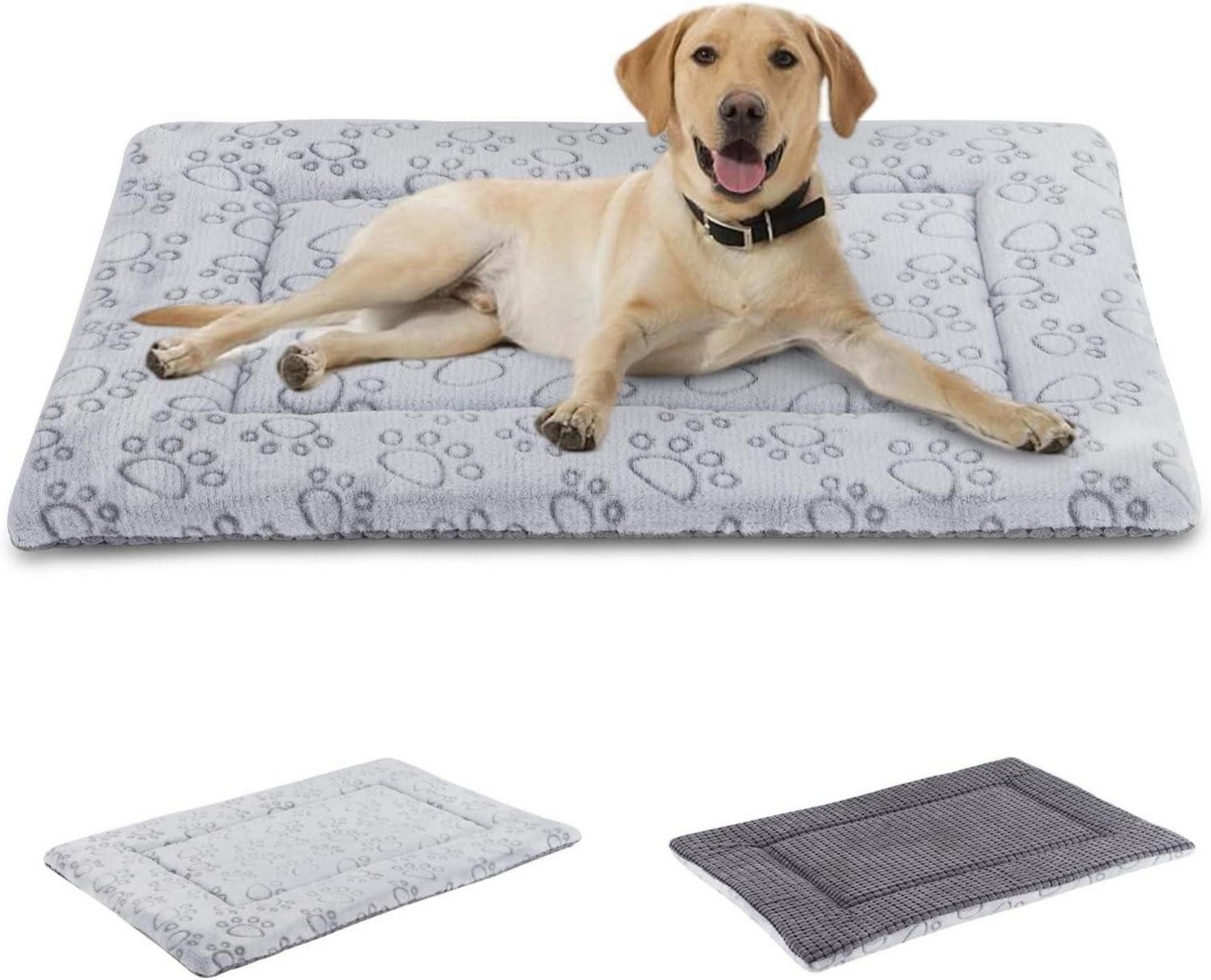 Schutzkragen Hundebett Waschbar Flauschig Weich Warm XXL Grau 121 * 76cm