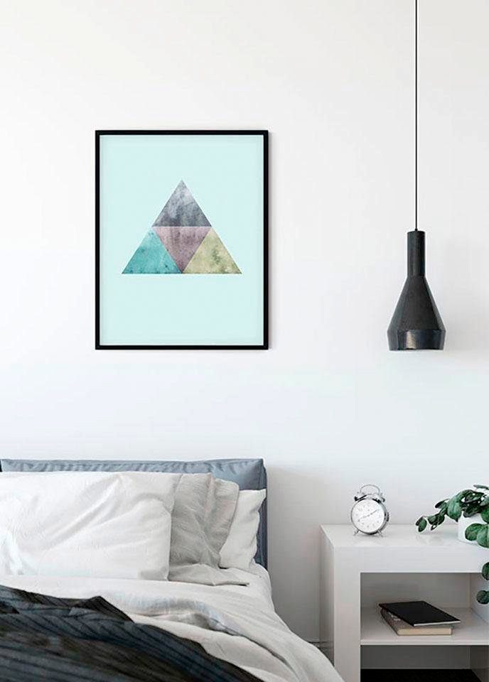 (1 St), Kinderzimmer, Triangles Wohnzimmer Kunst Top Blue, Poster Schlafzimmer, Komar Formen,