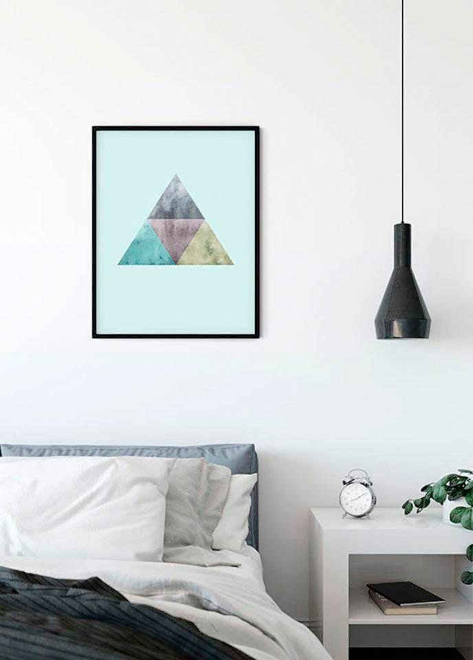 Komar Poster »Triangles Top Blue«, Formen, Kunst, Höhe: 50cm