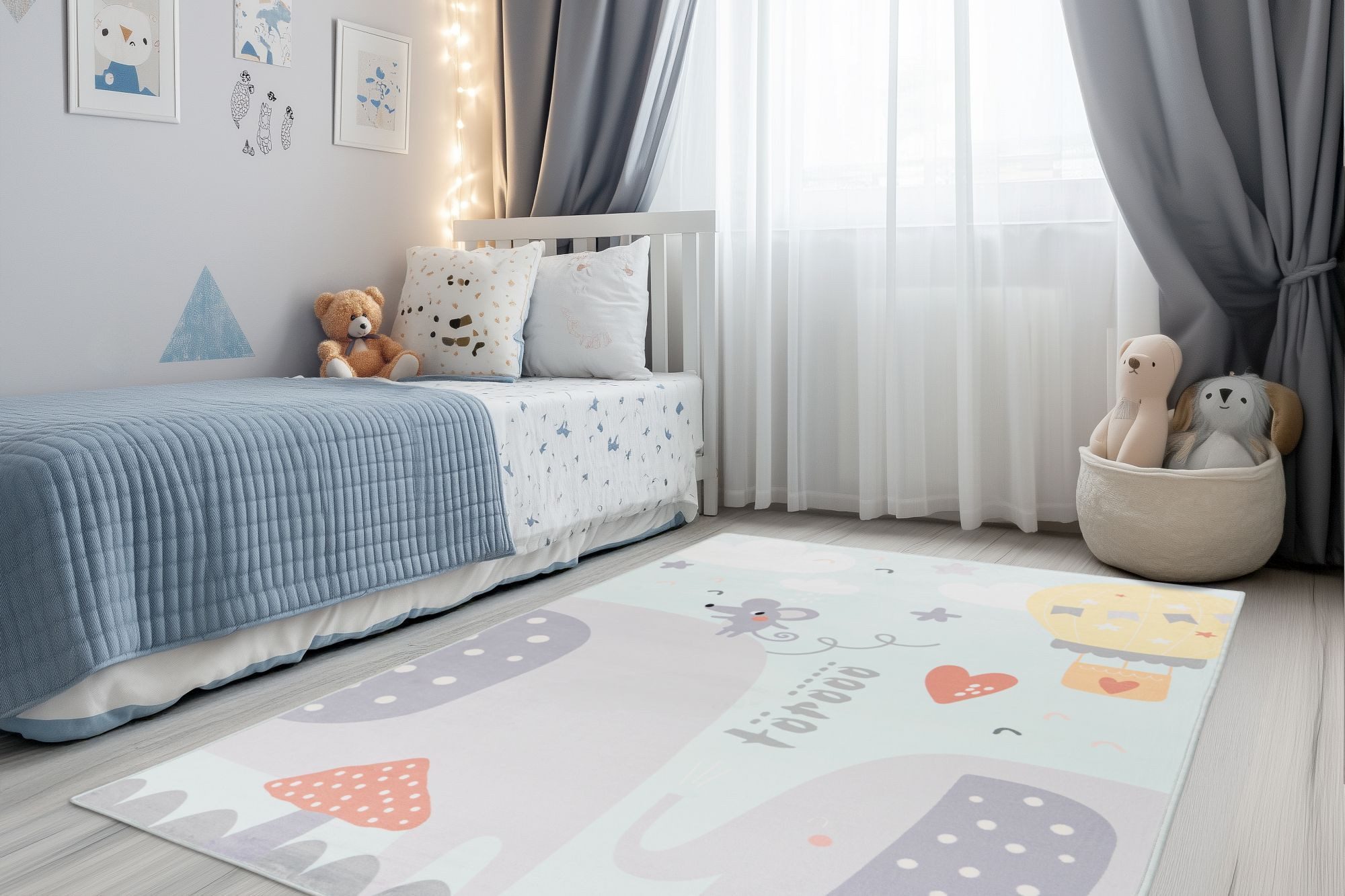 Obsession Kinderteppich Magic Kids ML 105, rechteckig, Höhe: 8 mm, niedliches Elefanten Motiv, waschbar, Kinderzimmer