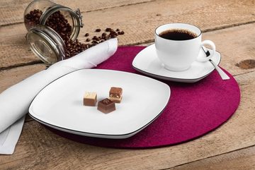 Seltmann Weiden Dessertteller Lido Black Line Frühstücksteller eckig 20 cm